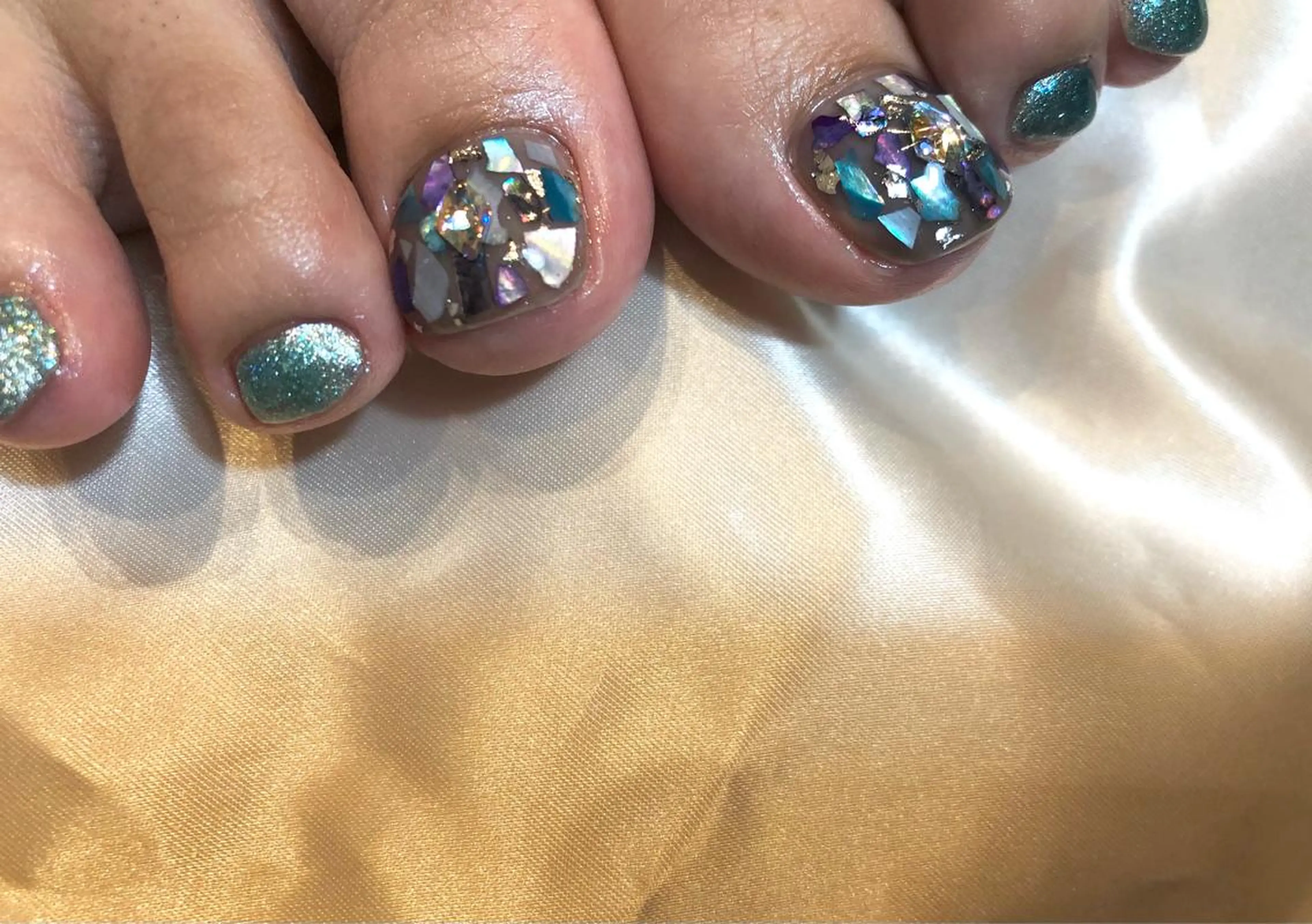 ネイル ブルー マグネットネイル ☽ ☾のネイルデザイン