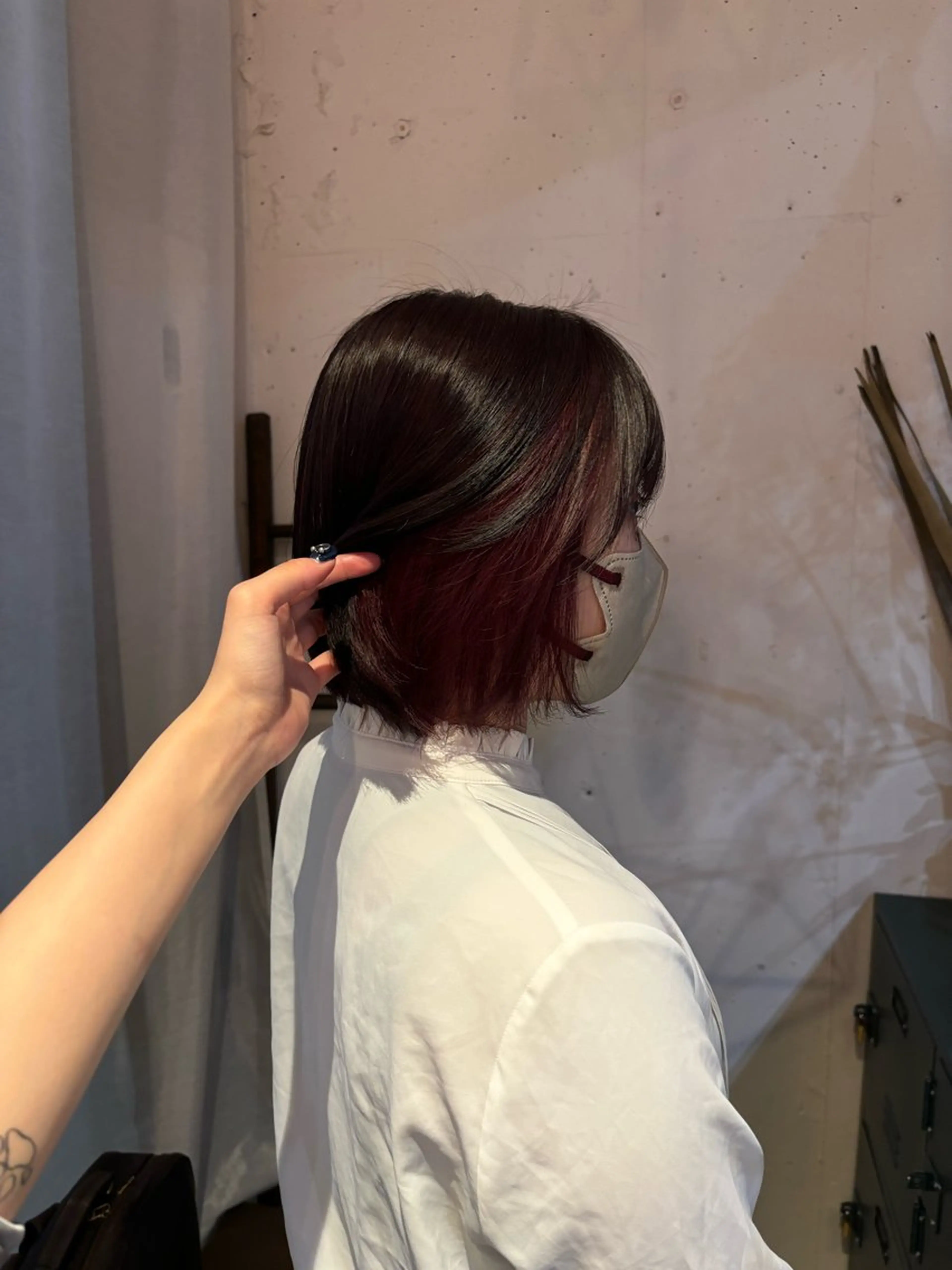 ショート カラー レッドカラー ヘアカラー 🍒サクラ🍒 /透明感カラー/艶髪のヘアスタイル