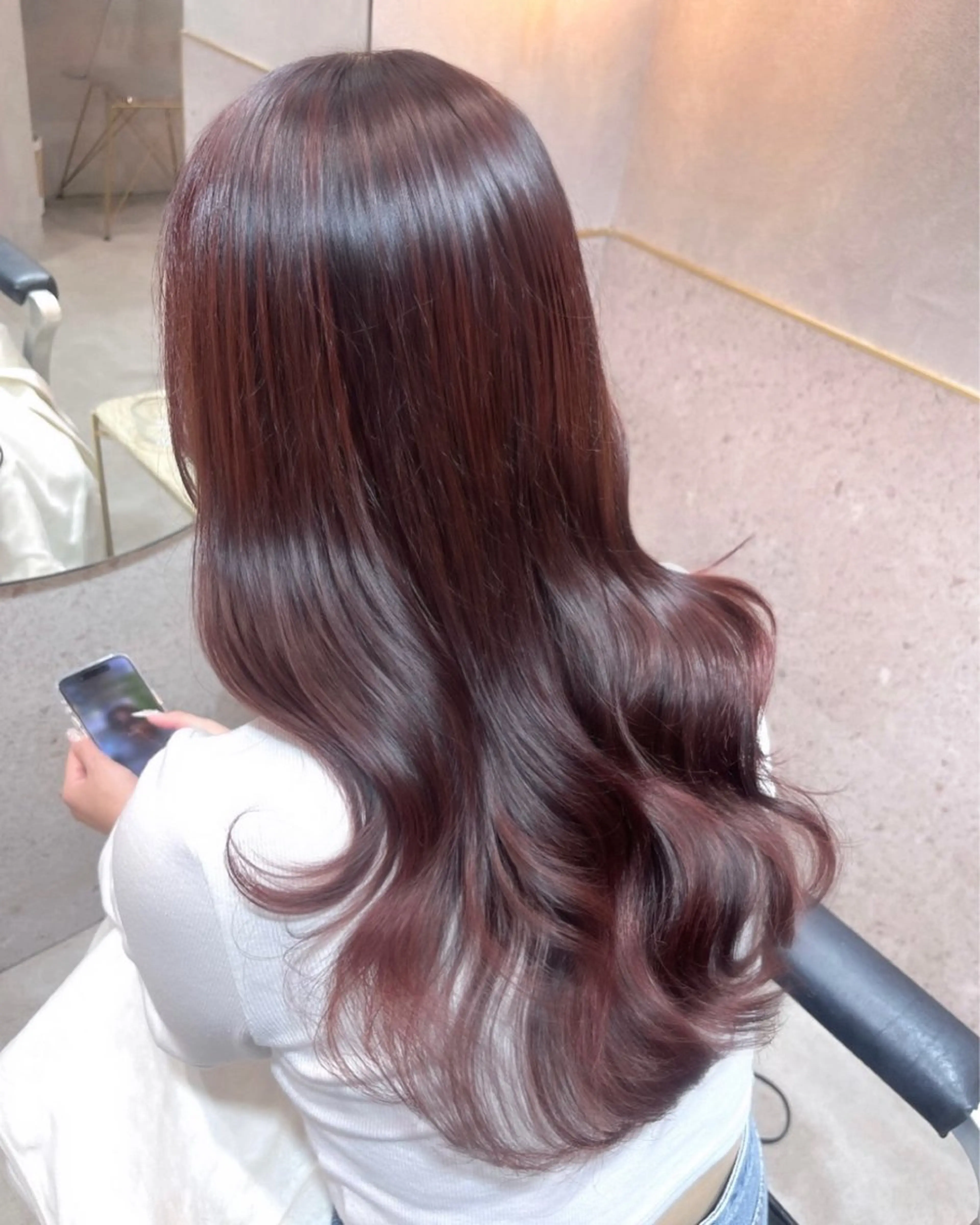 ロング 髪質改善 ロング トリートメント カット ヘアカラー トリートメント Loom.by Sea【新宿】所属・暖色カラー/新宿/韓 国風レイヤー鮫島志穂のヘアスタイル