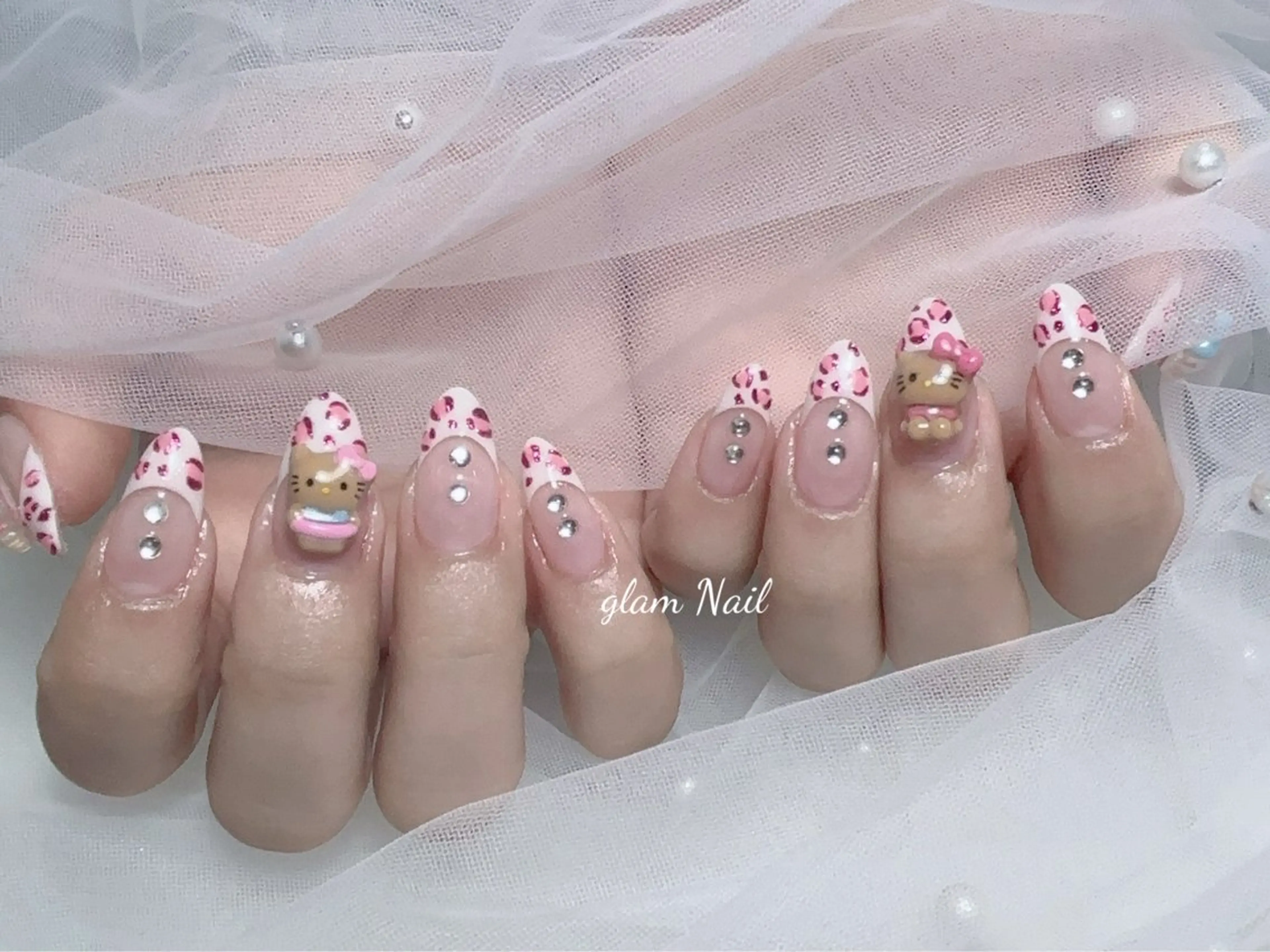 ネイル ハンドネイル エツメ💅 長さだし🎀デザインのネイルデザイン