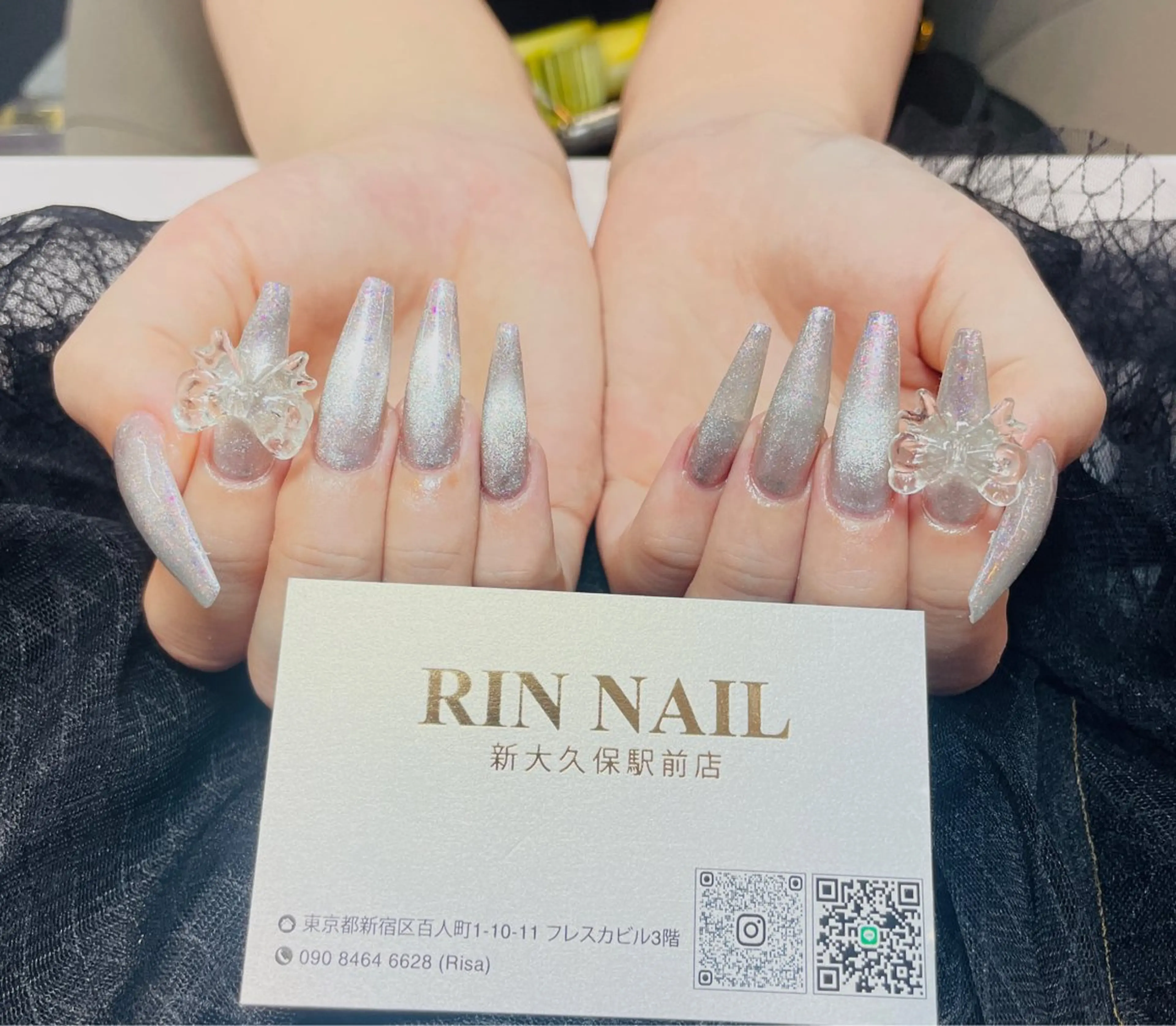 ネイル フレンチネイル ジェルネイル 韓国ネイル マグネットネイル ネイルチップ Rin Nail 新大久保店のネイルデザイン