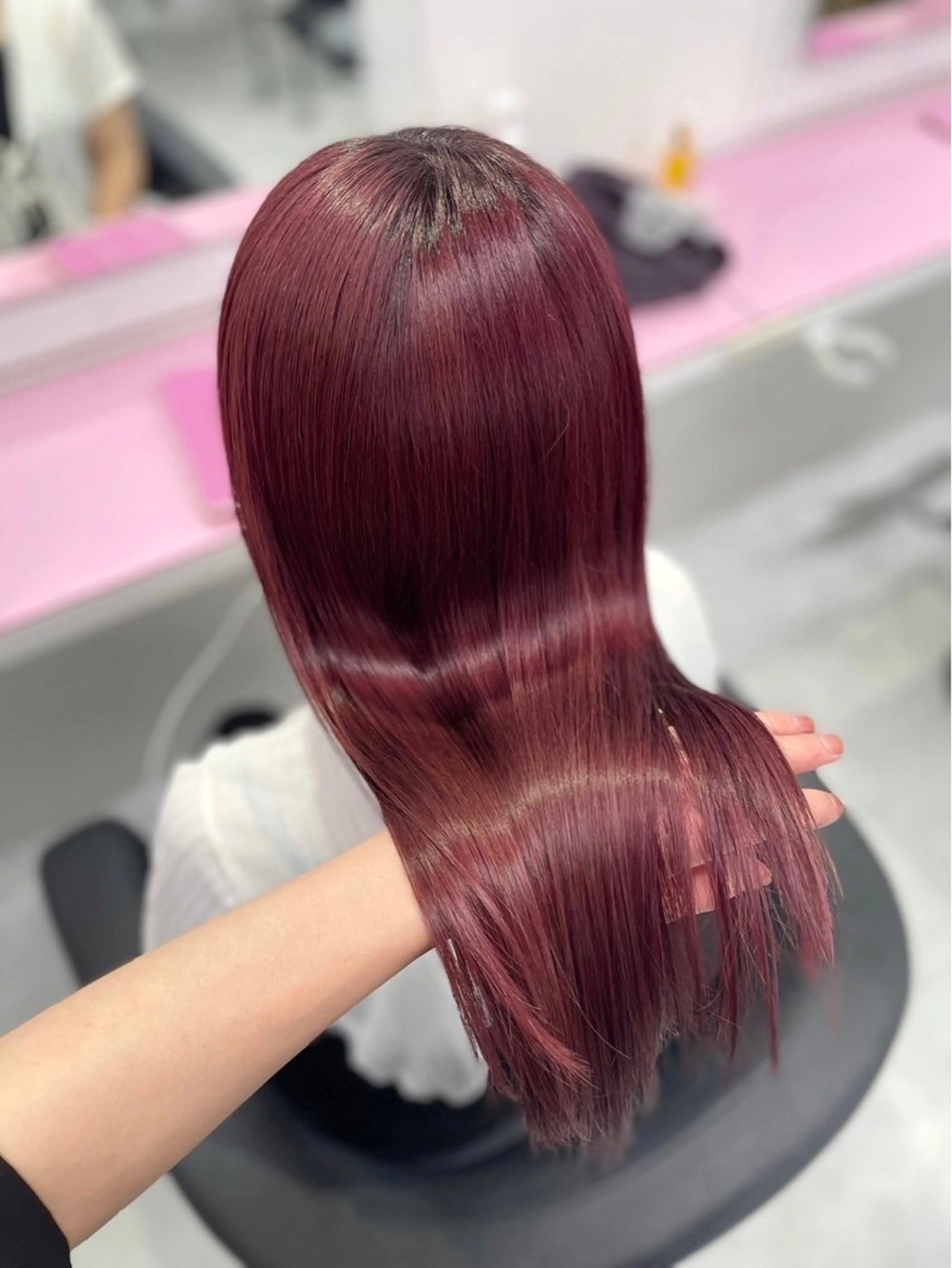 ロング ロング ヘアカラー トリートメント ヘアセット 💗暖色カラー💗 ツヤ髪💗Mayaのヘアスタイル