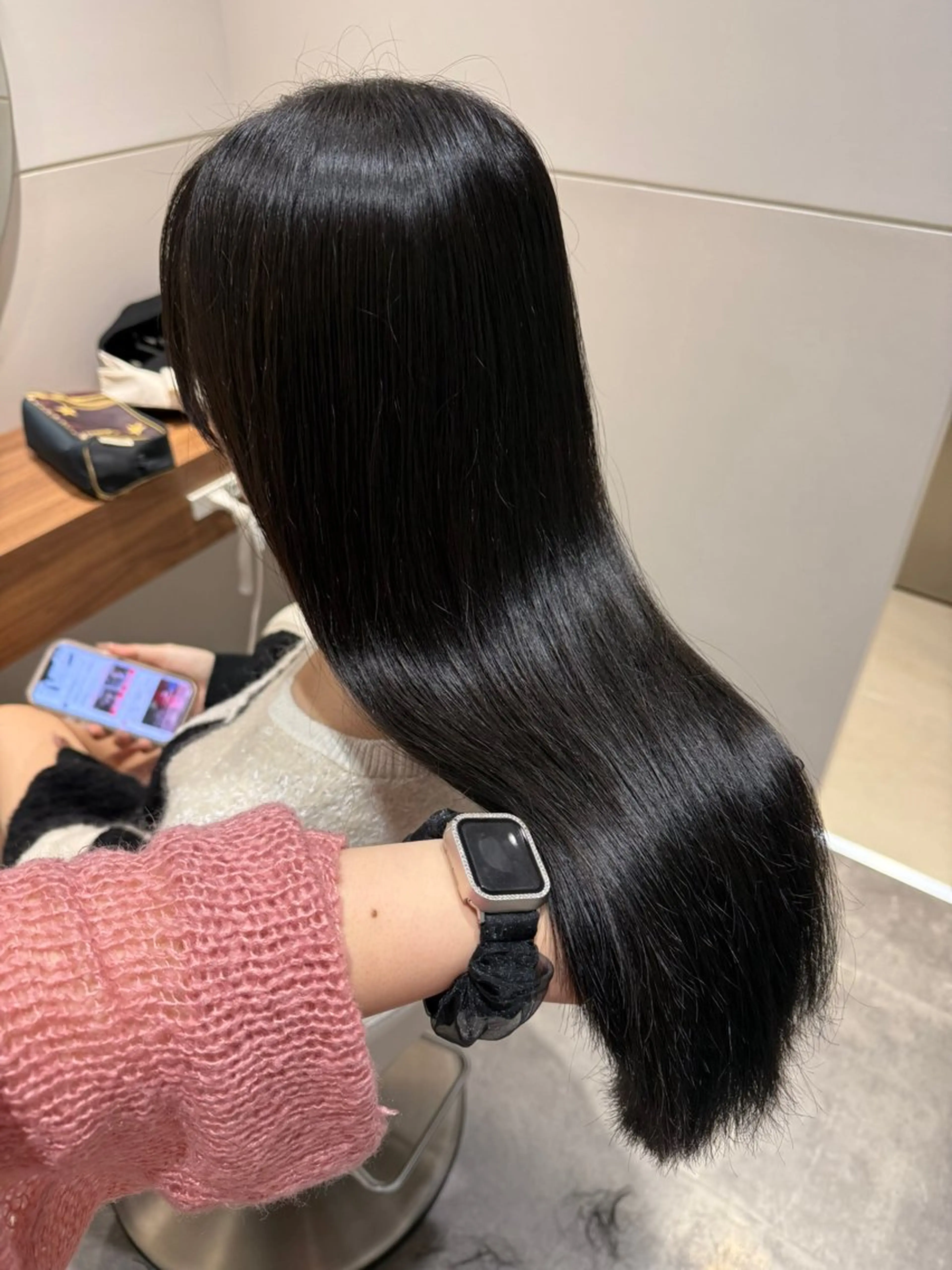 ロング カット 縮毛矯正 トリートメント 濱﨑 紅葉のヘアスタイル