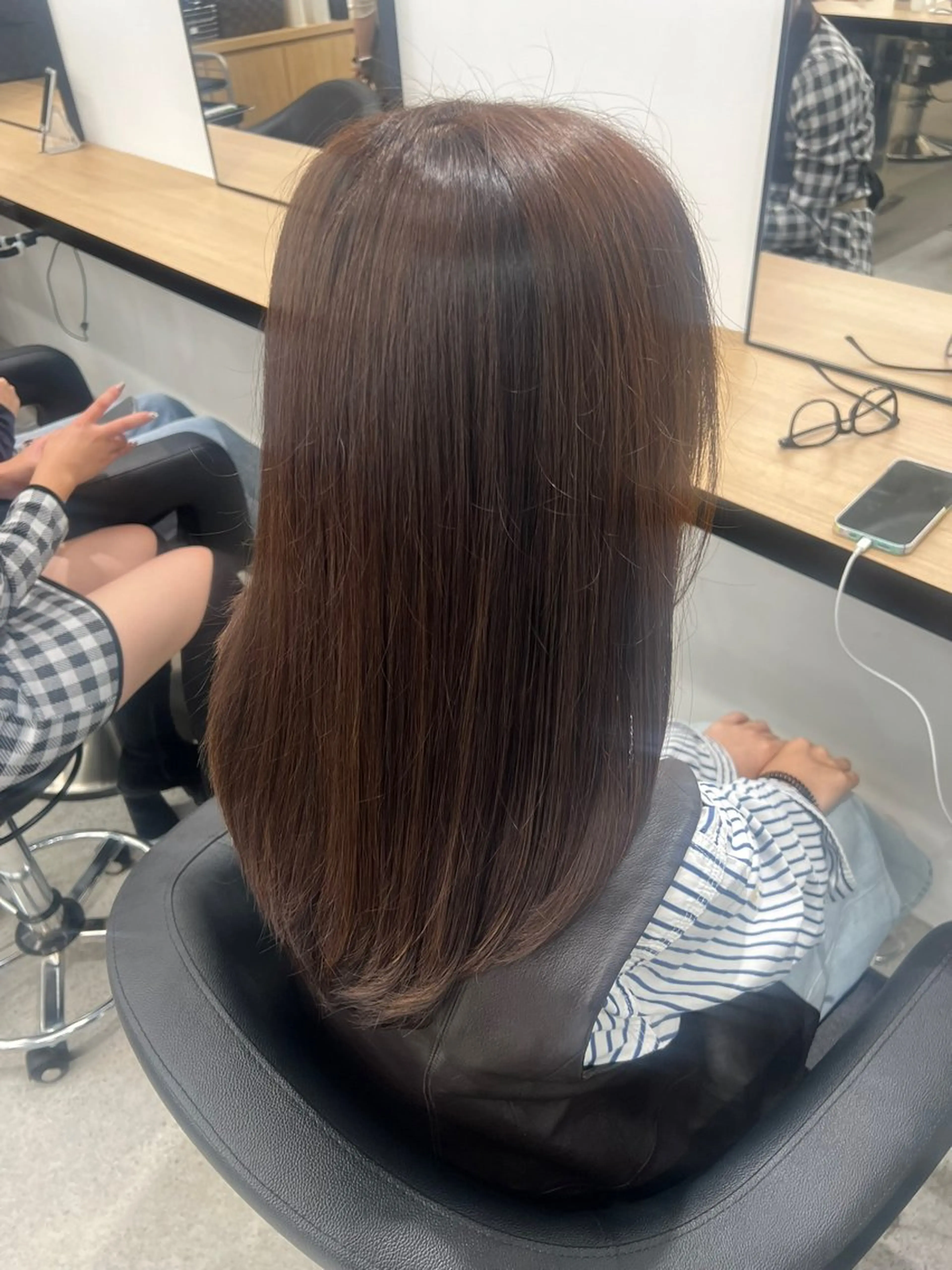 ロング カラー ブリーチ 髪質改善 トリートメント ヘアカラー 💗愛され暖色💗 ピンク/レッド💗のヘアスタイル