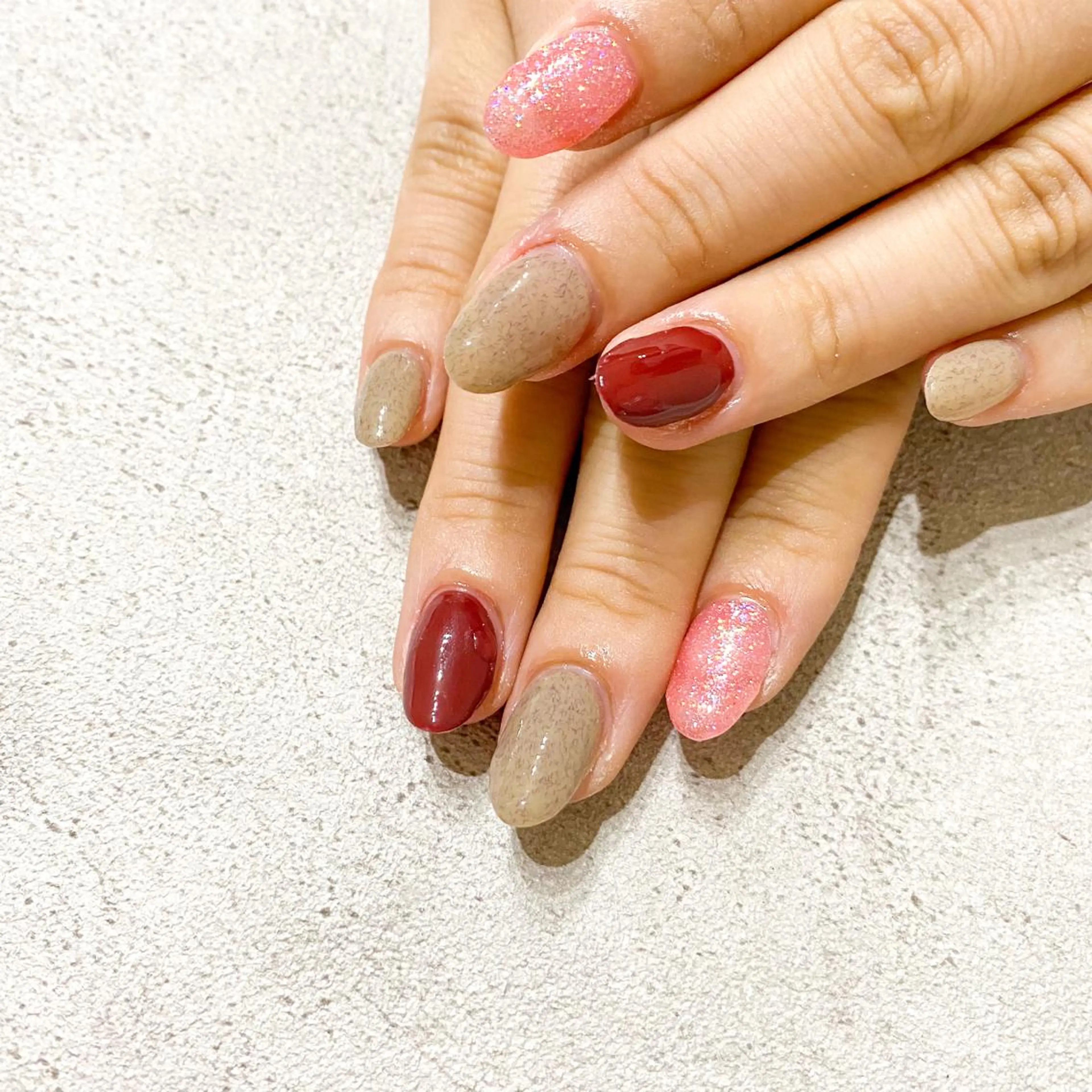 ネイル ハンドネイル ゴテゴテ💙ワンホン リオナのネイルデザイン