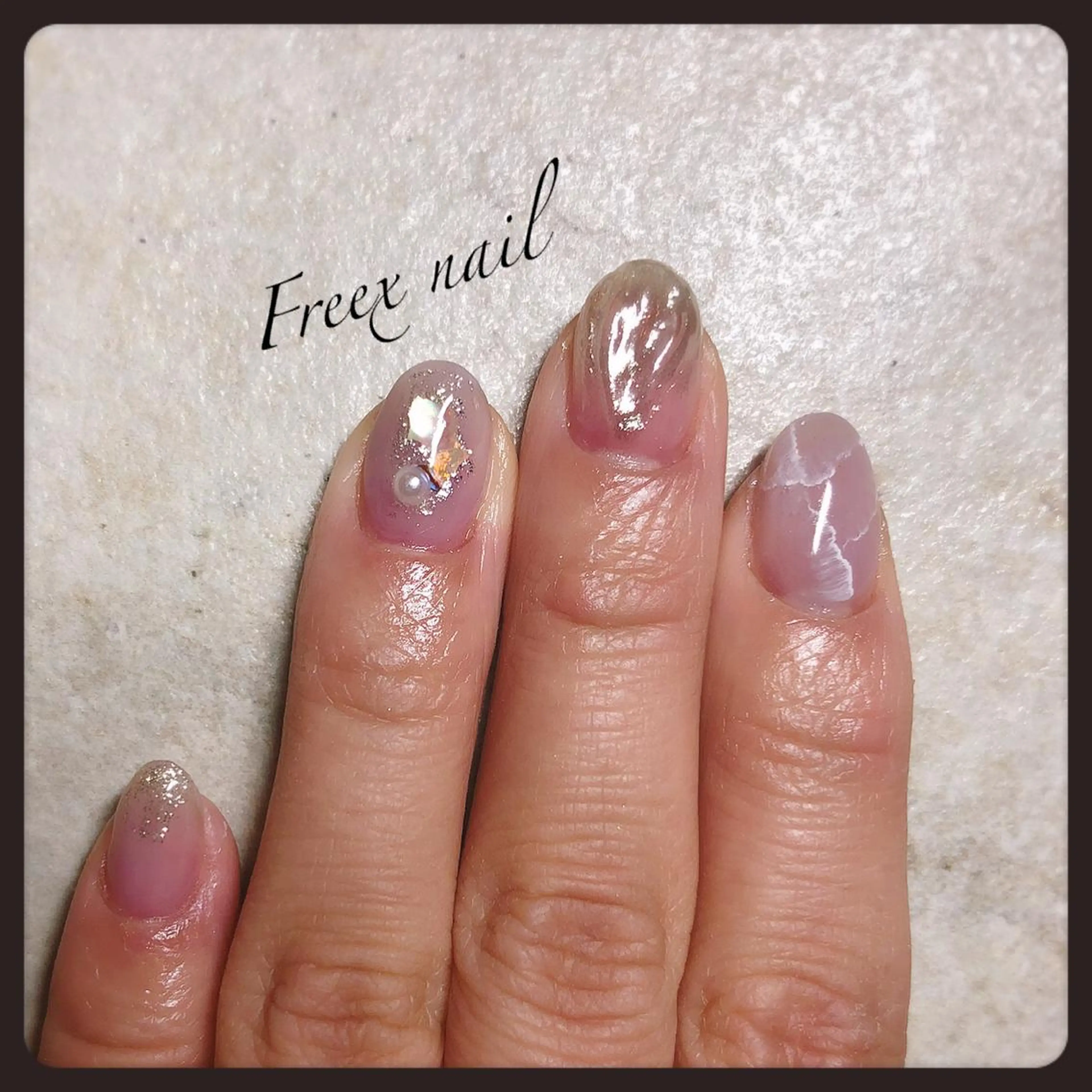 ネイル ストーンネイル Freex nail所属・freex nail /ニュアンス/個性派のネイルデザイン