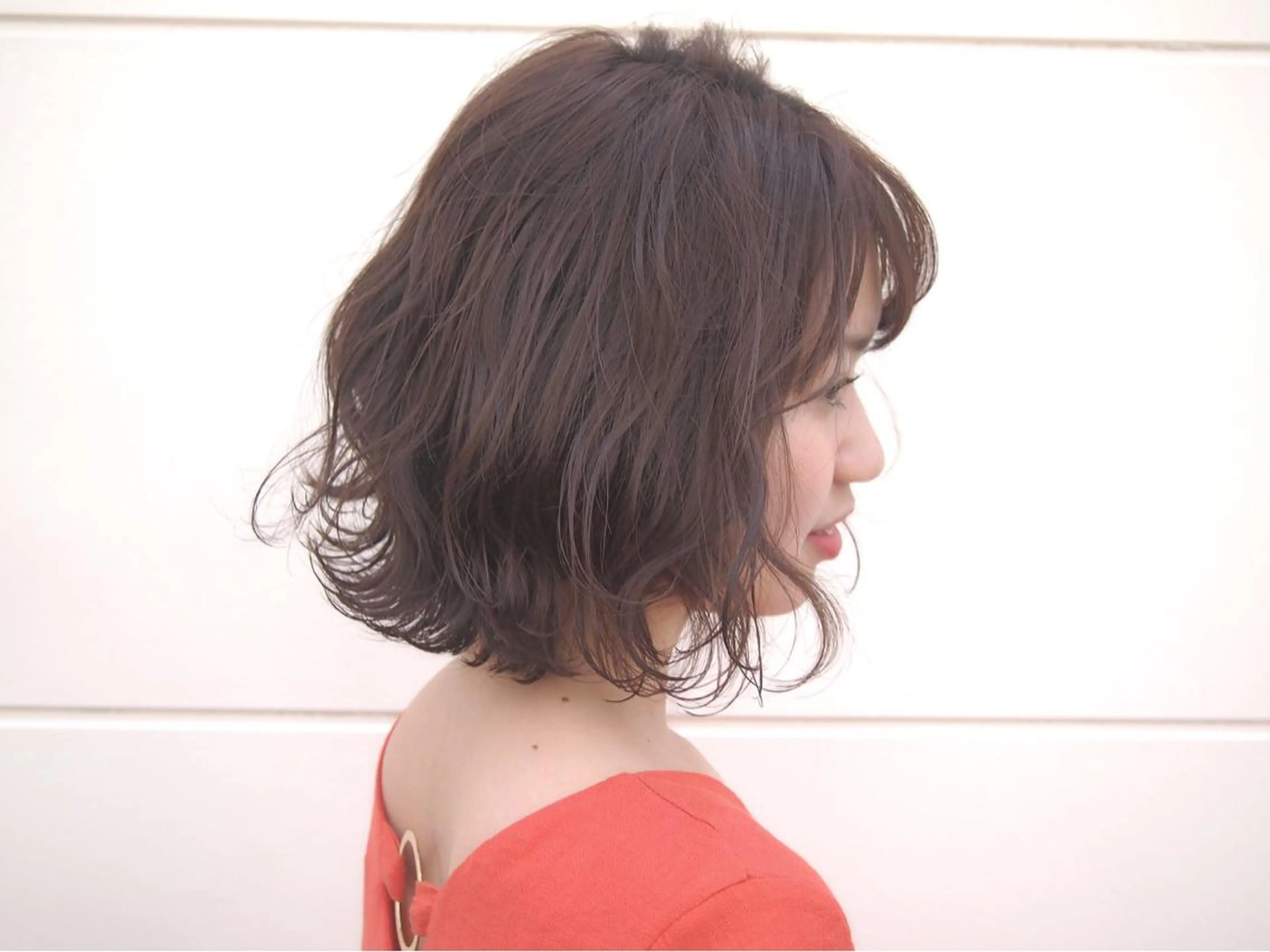 ミディアム カラー ヘアアレンジ ベージュカラー 榎園 由美のヘアスタイル