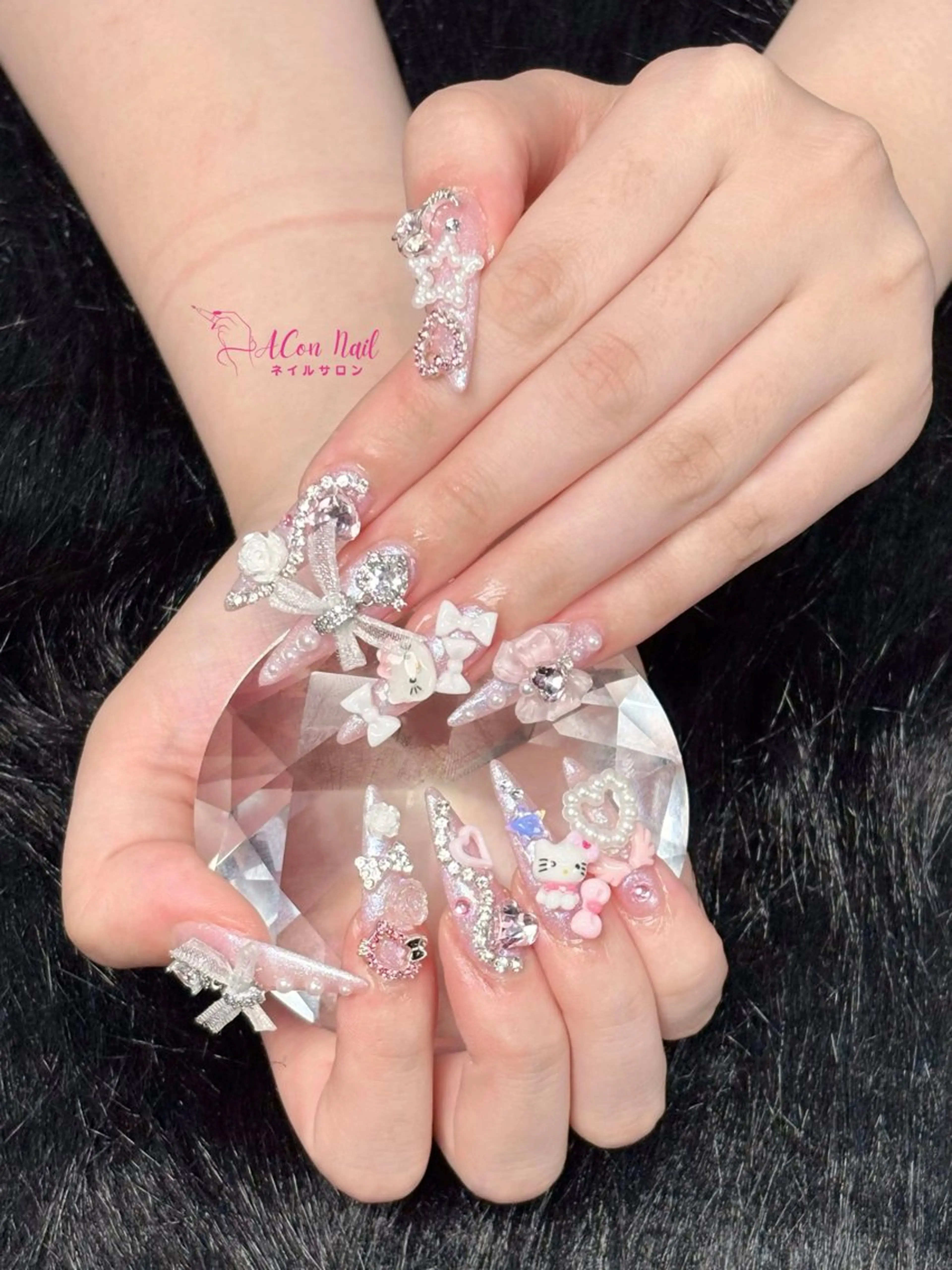 ネイル 桜ネイル 長さ出し フラワーネイル フレンチネイル ジェルネイル ハンドネイル AConNailSalon所属・ACon NailSalonのネイルデザイン