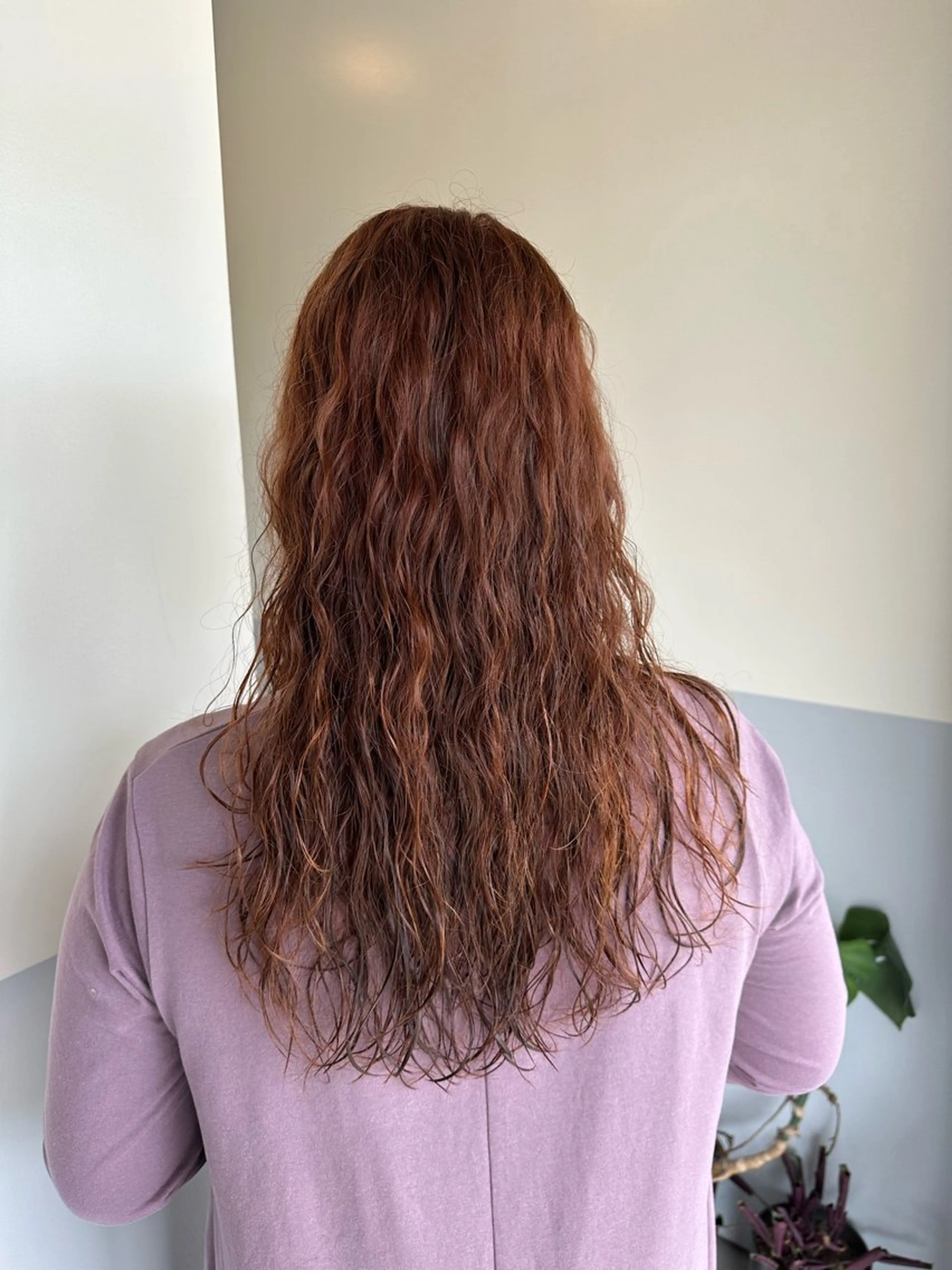 ロング カラー オレンジ 三浦 彩那のヘアスタイル