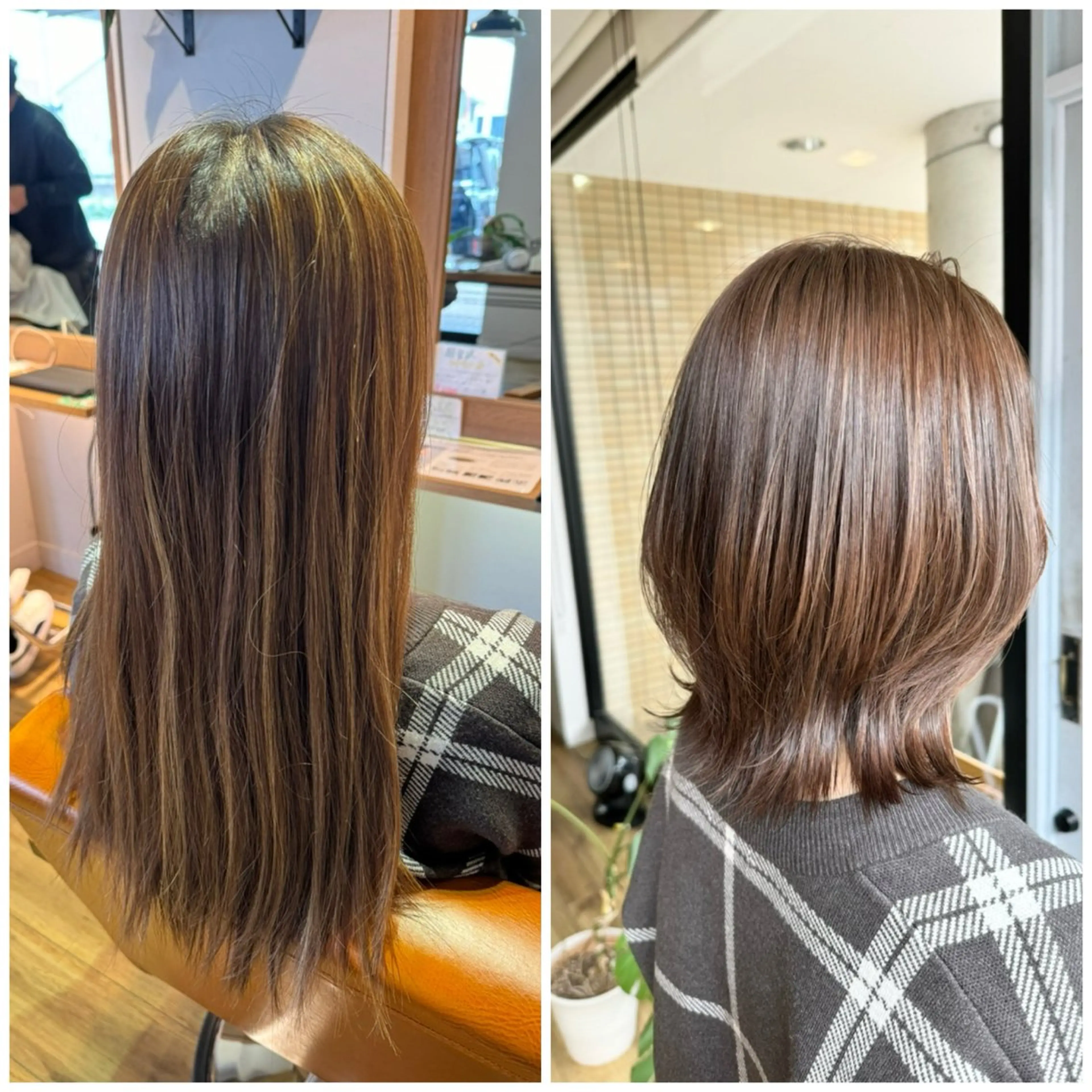 セミロング カラー ベージュカラー カット ヘアカラー トリートメント ツキダテ ユイのヘアスタイル