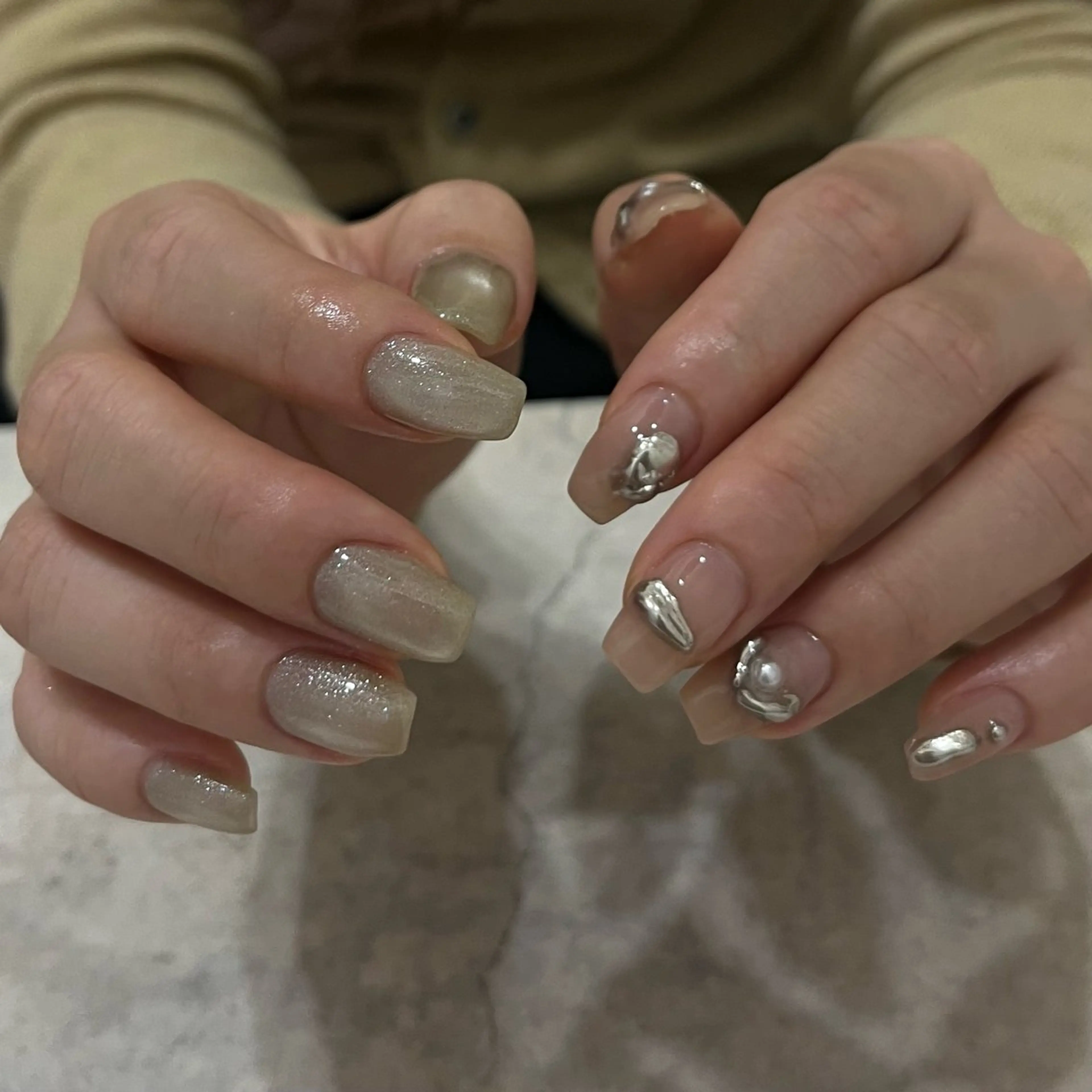 ネイル グリーン ハンドネイル nail salon O (en)所属・vegh. nail／阿波座のネイルデザイン