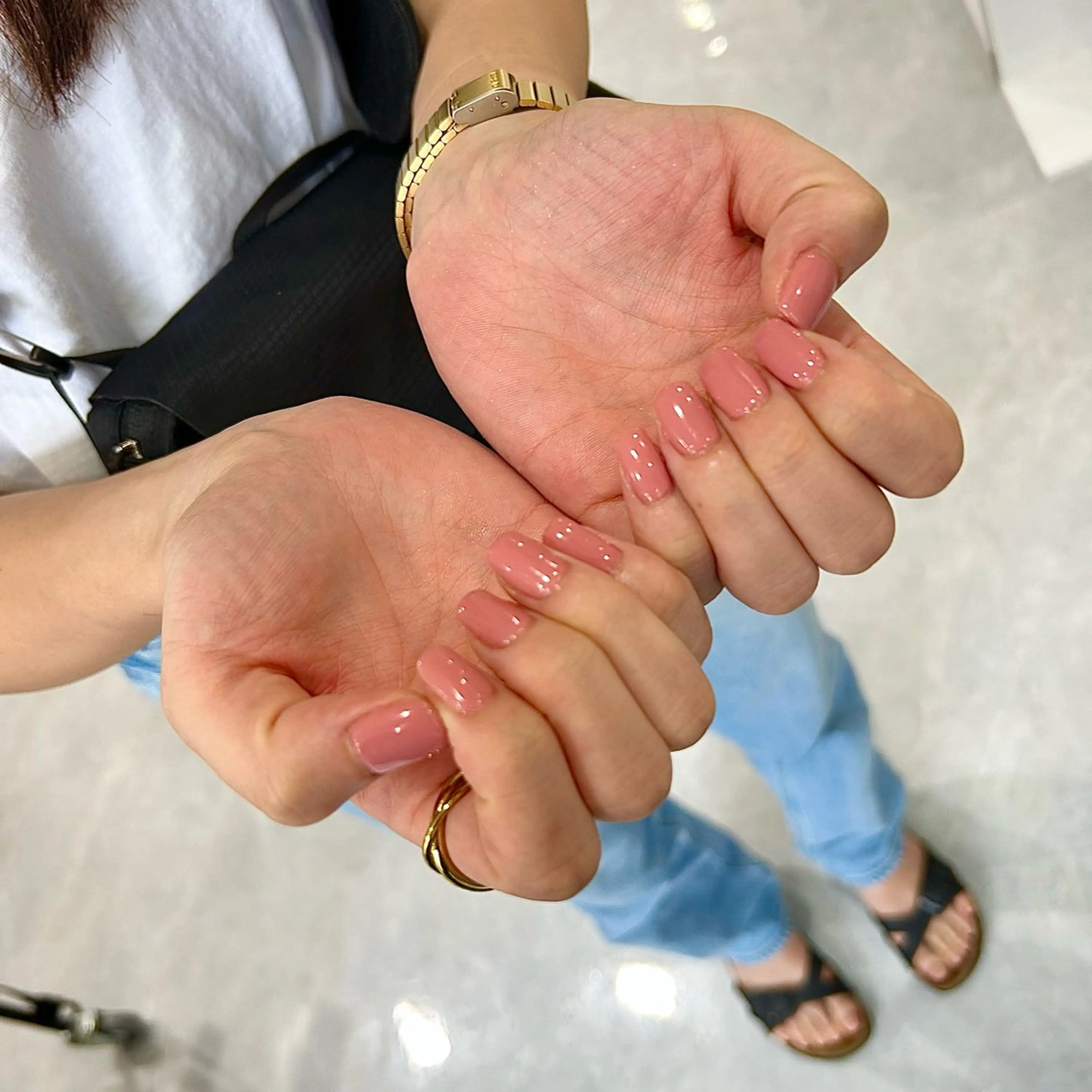 ネイル ラメ(グリッター) ワンカラーネイル ピンク ハンドネイル RYO ／Amourのネイルデザイン