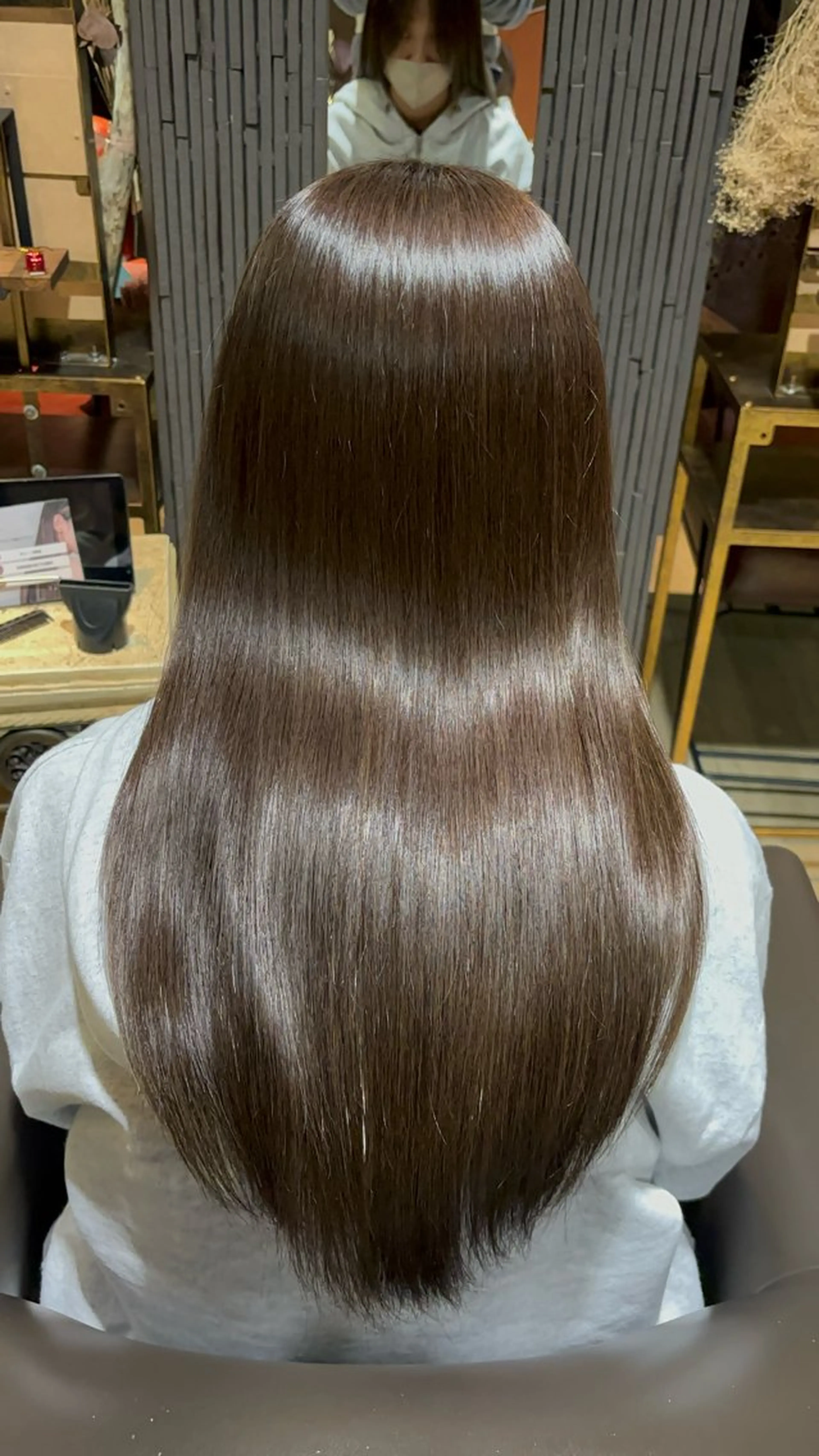 ロング カラー パーマ ヘアアレンジ 縮毛矯正 よしなり あみのヘアスタイル