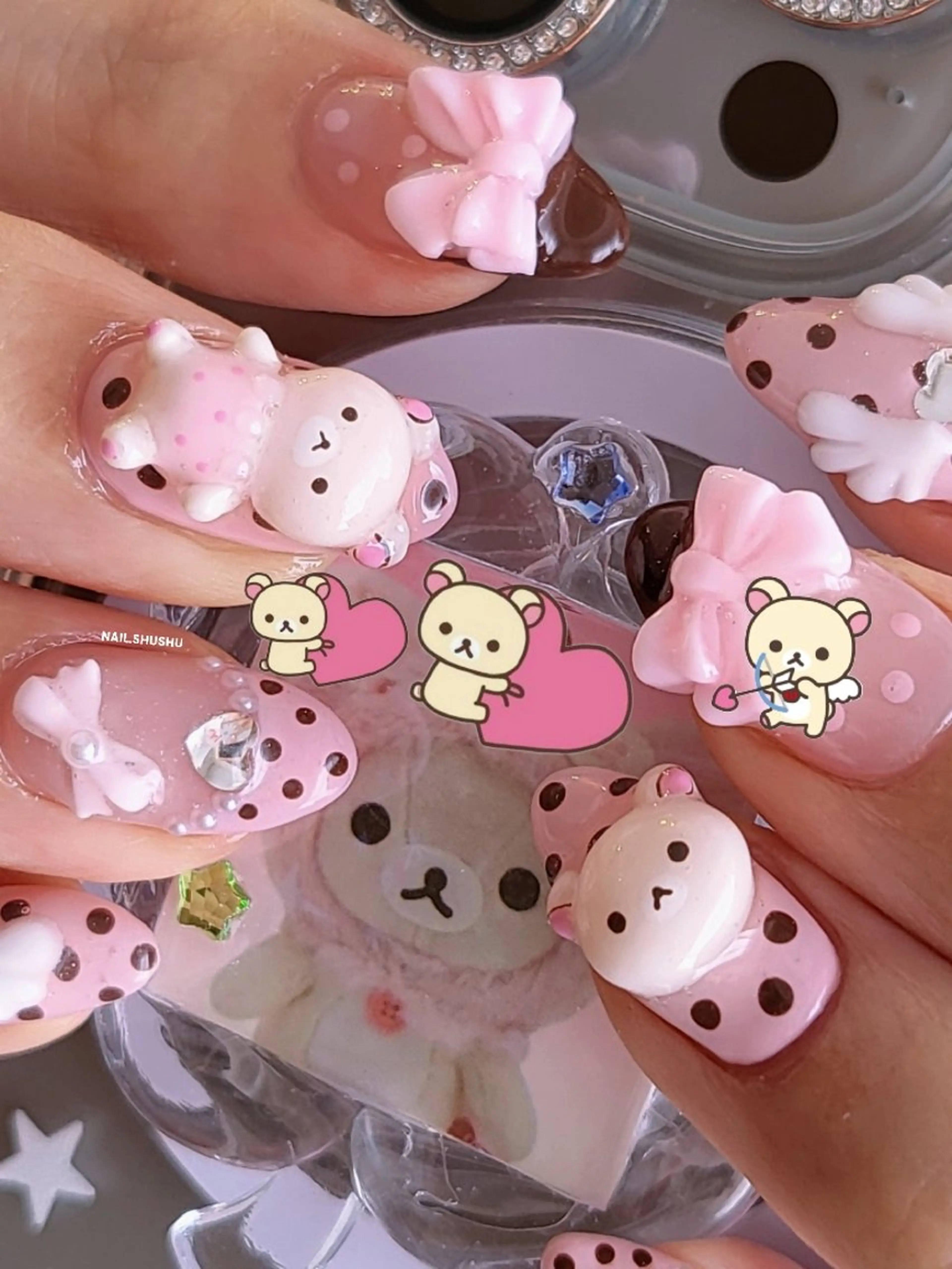 ネイル ハンドネイル 3dパーツ/流行り 👧shushu❤️のネイルデザイン