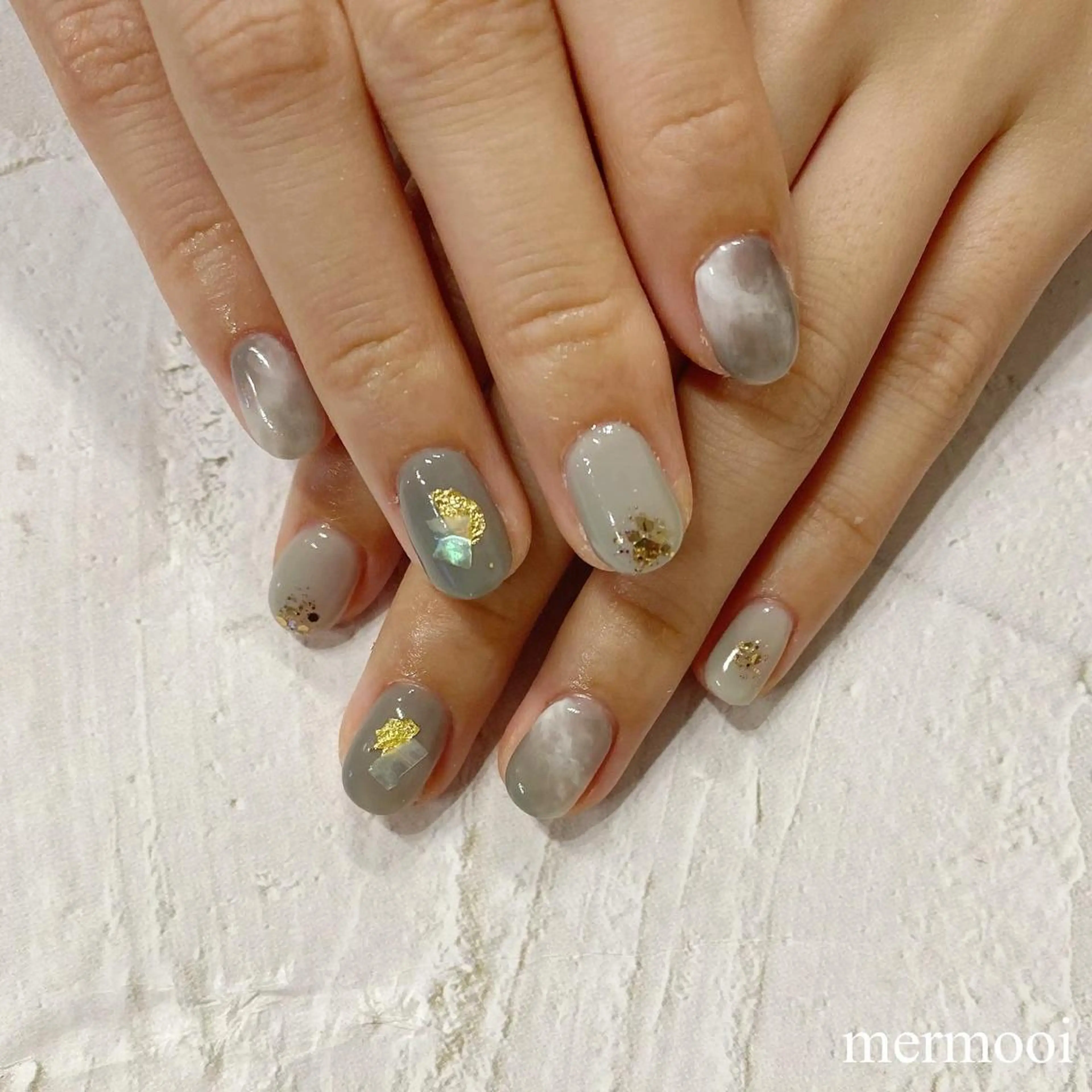 ネイル 韓国ネイル ニュアンスネイル ワンホンネイル ハンドネイル melu所属・melu yukikoのネイルデザイン