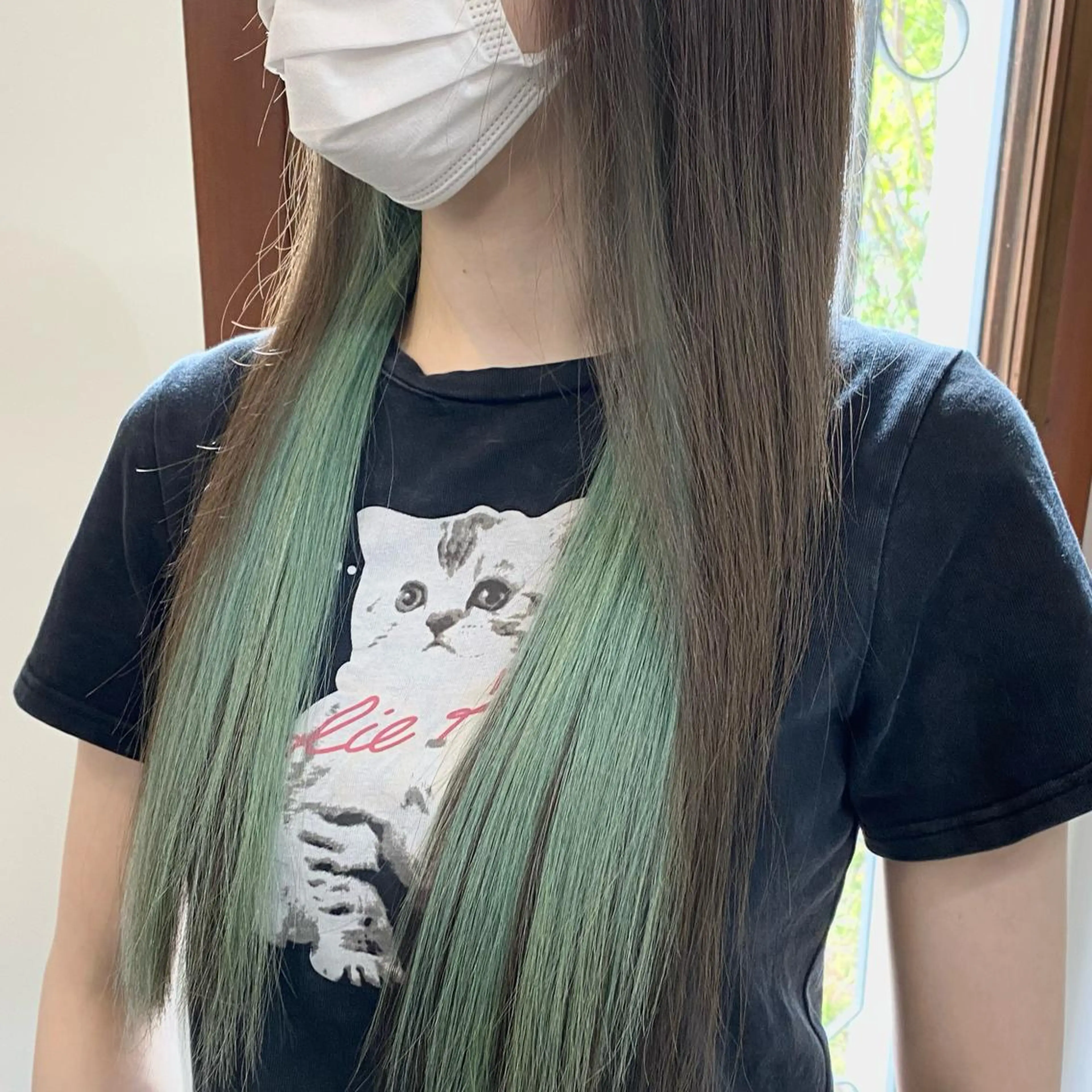 ロング カラー ヘアアレンジ ミント ヘアカラー souco/ moenoのヘアスタイル