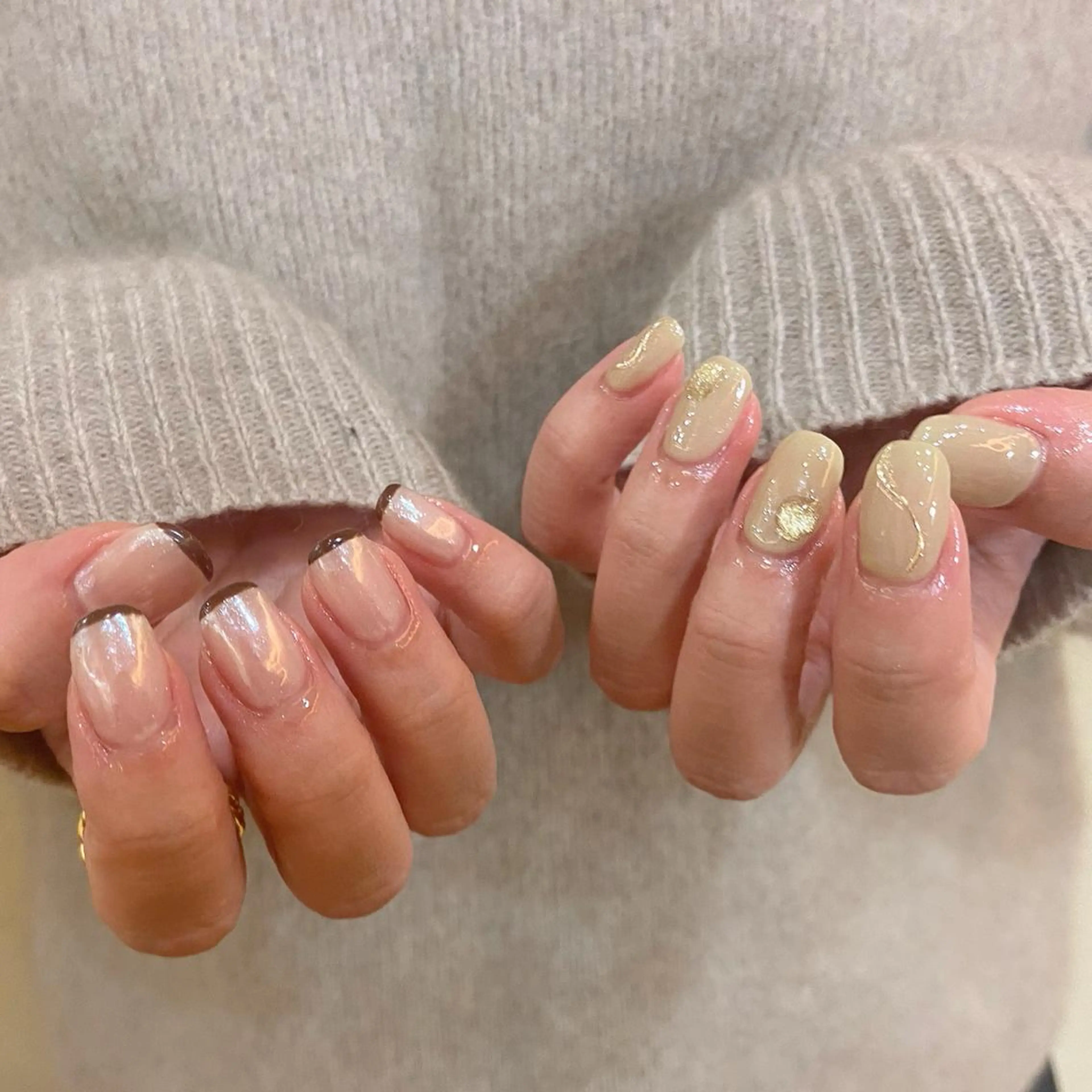 ネイル フレンチネイル ニュアンスネイル ハンドネイル 𝕄𝕚𝕪𝕦🤍 自由が丘⌇パラジェルのネイルデザイン