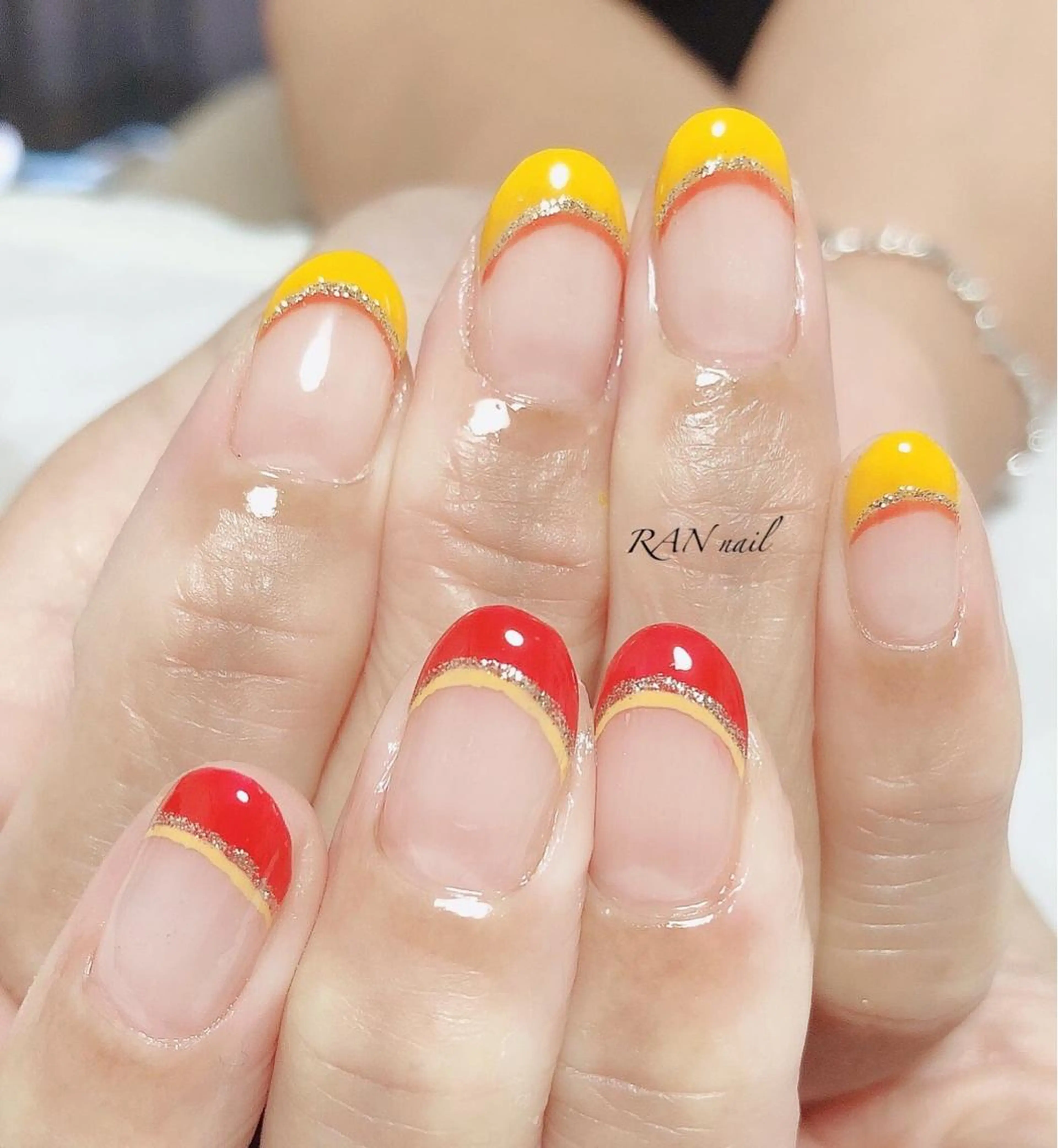 ネイル フレンチネイル ジェルネイル オフィスネイル パラジェル 夏ネイル RAN nail 〜ランネイル〜所属・RAN nailのネイルデザイン