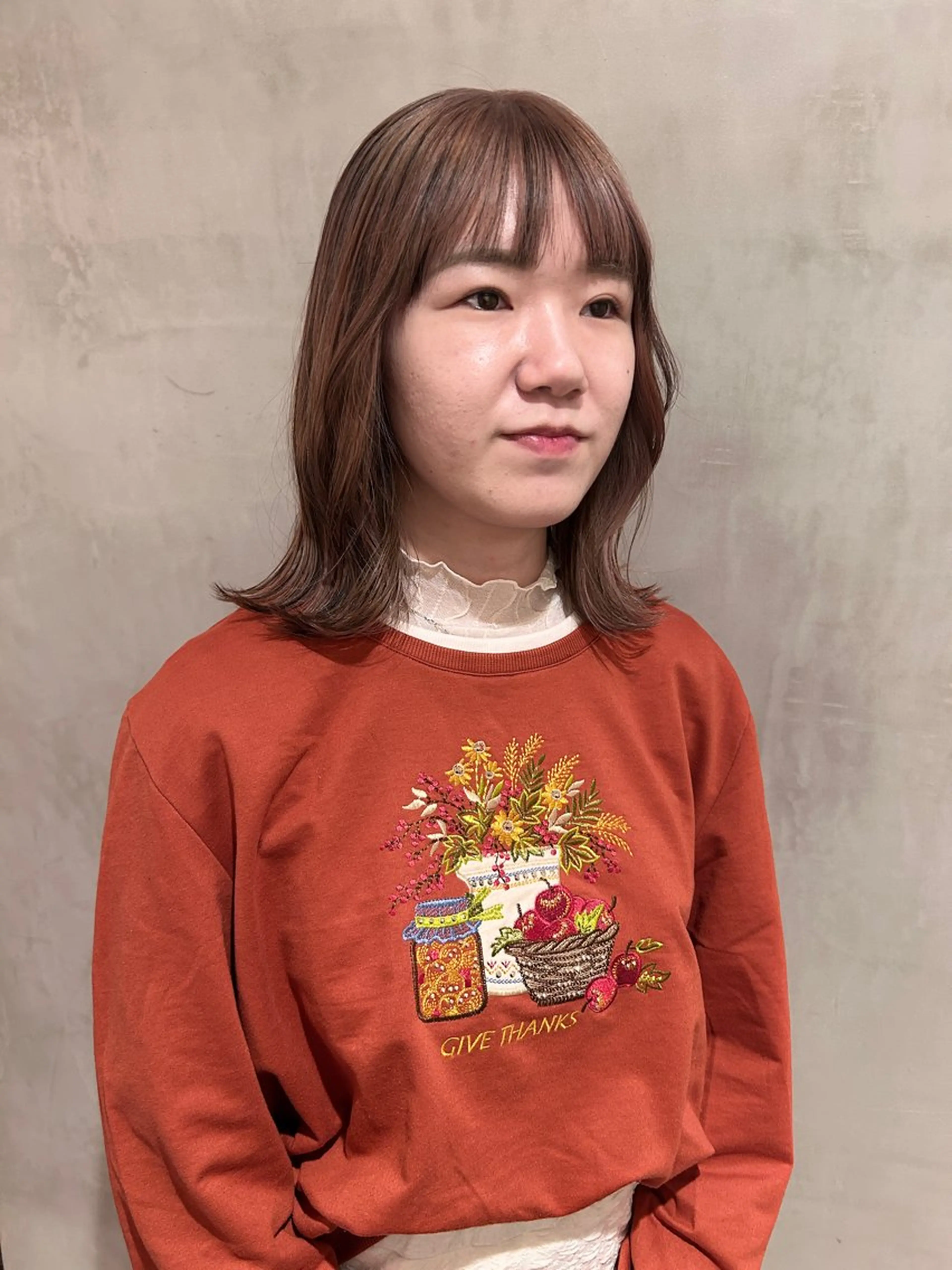 ミディアム カラー ベージュカラー ブリーチ ブラウンカラー 顔まわり/暖色 可愛い特化🎀ゆうなのヘアスタイル