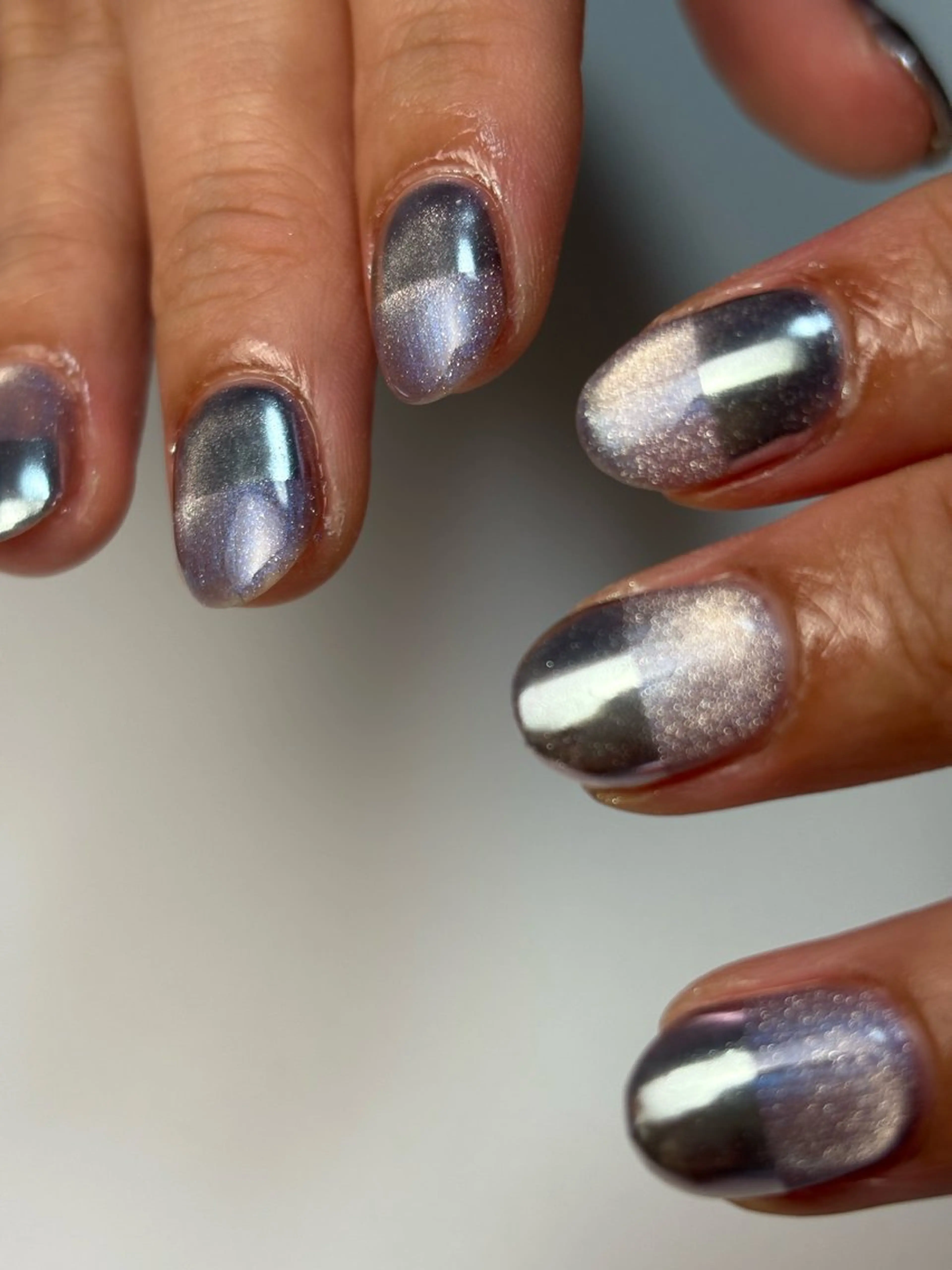 ネイル フレンチネイル マグネットネイル ミラーネイル ハンドネイル Li'a Bloom所属・🦋🤍 madoka🤍のネイルデザイン