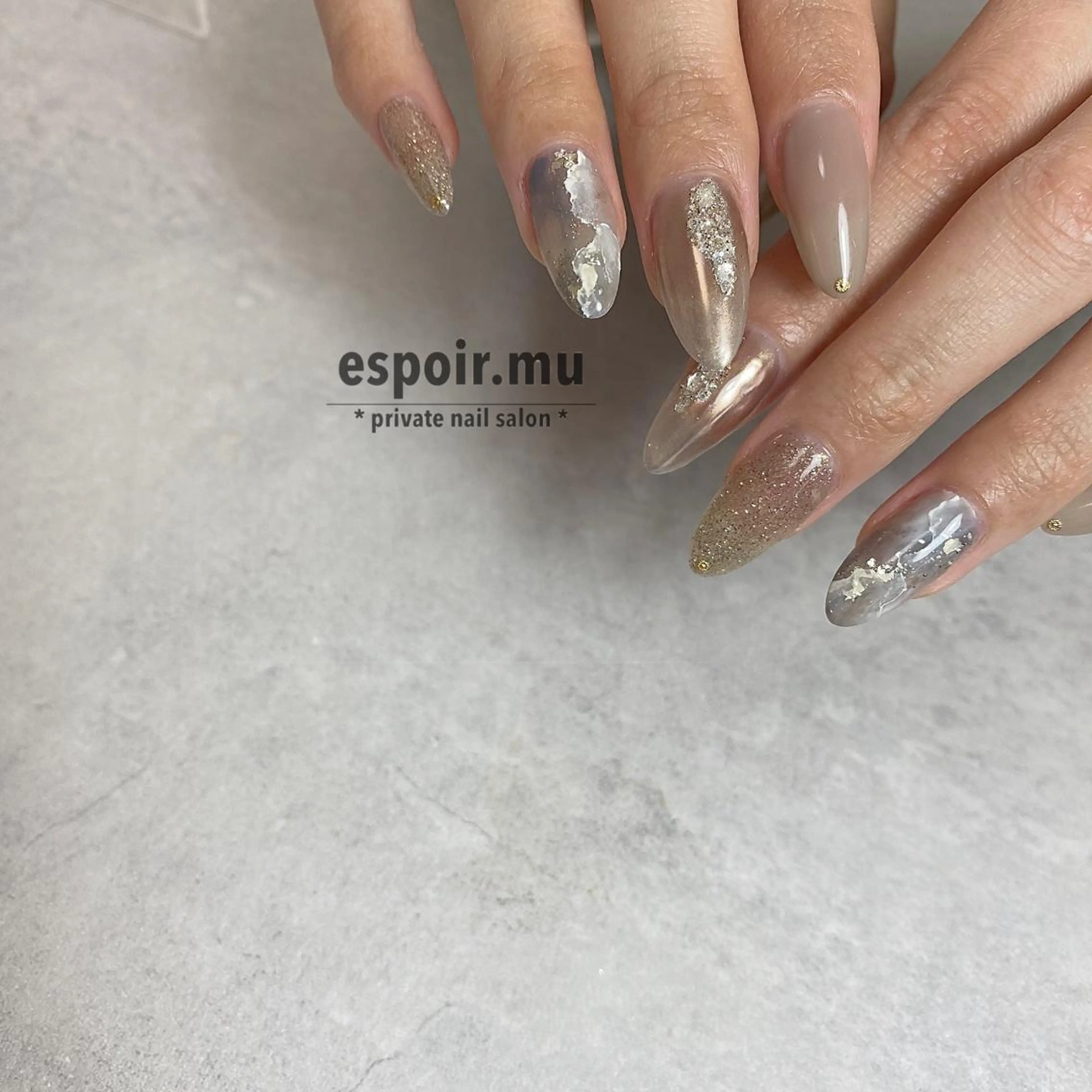 ロング ネイル espoir. muのネイルデザイン