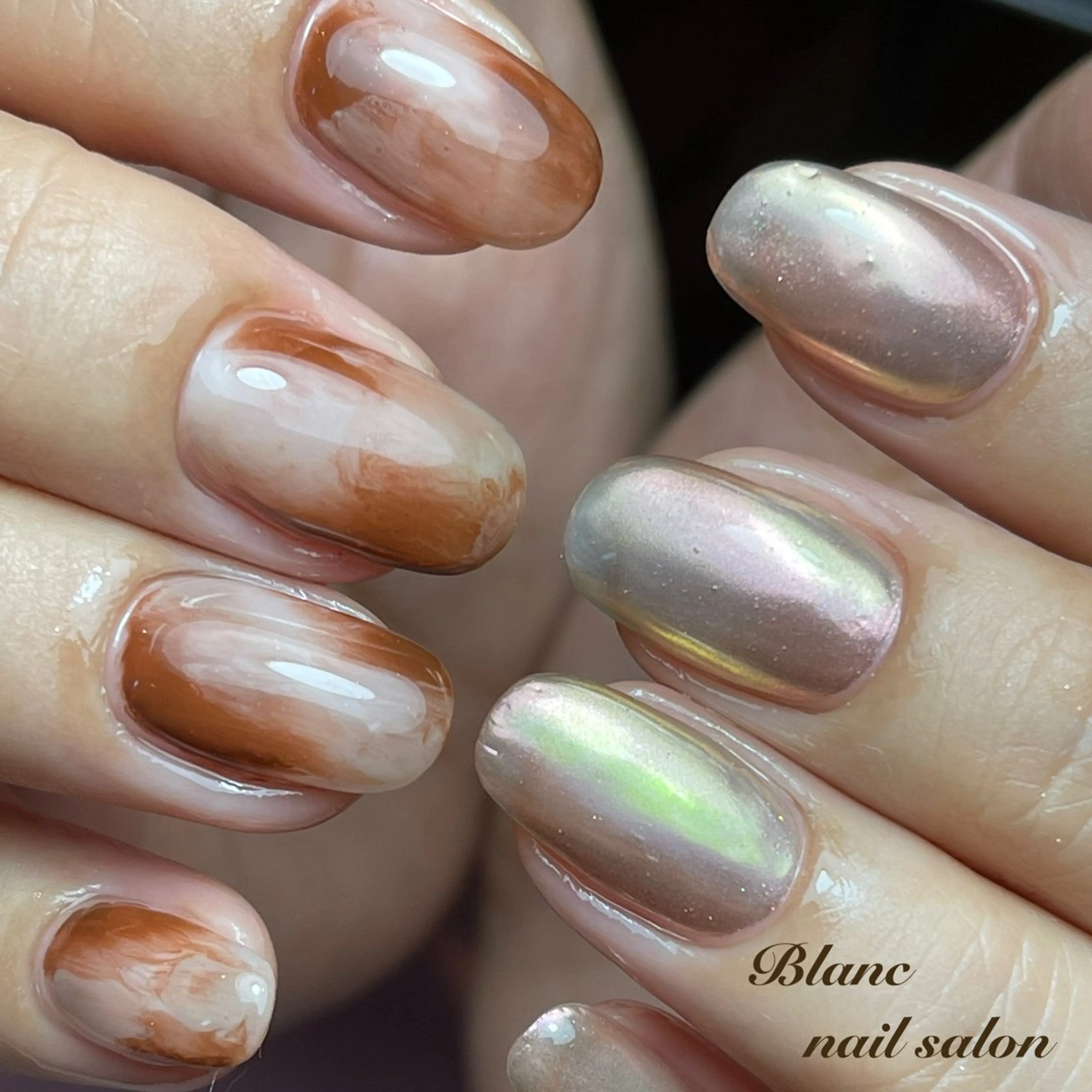ミディアム Blanc ブランのネイルデザイン