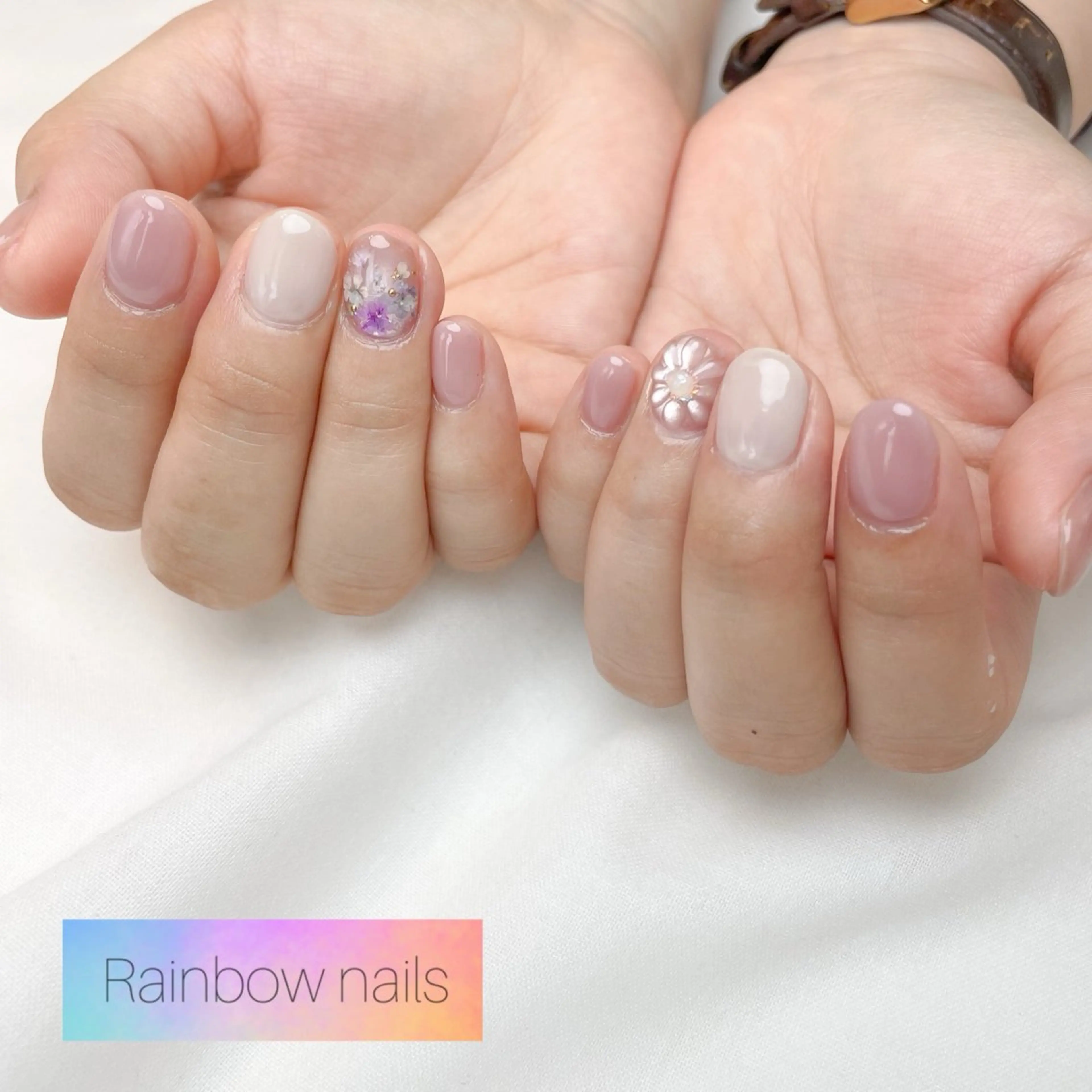 ネイル Rainbow nailsくろちゃんのネイルデザイン