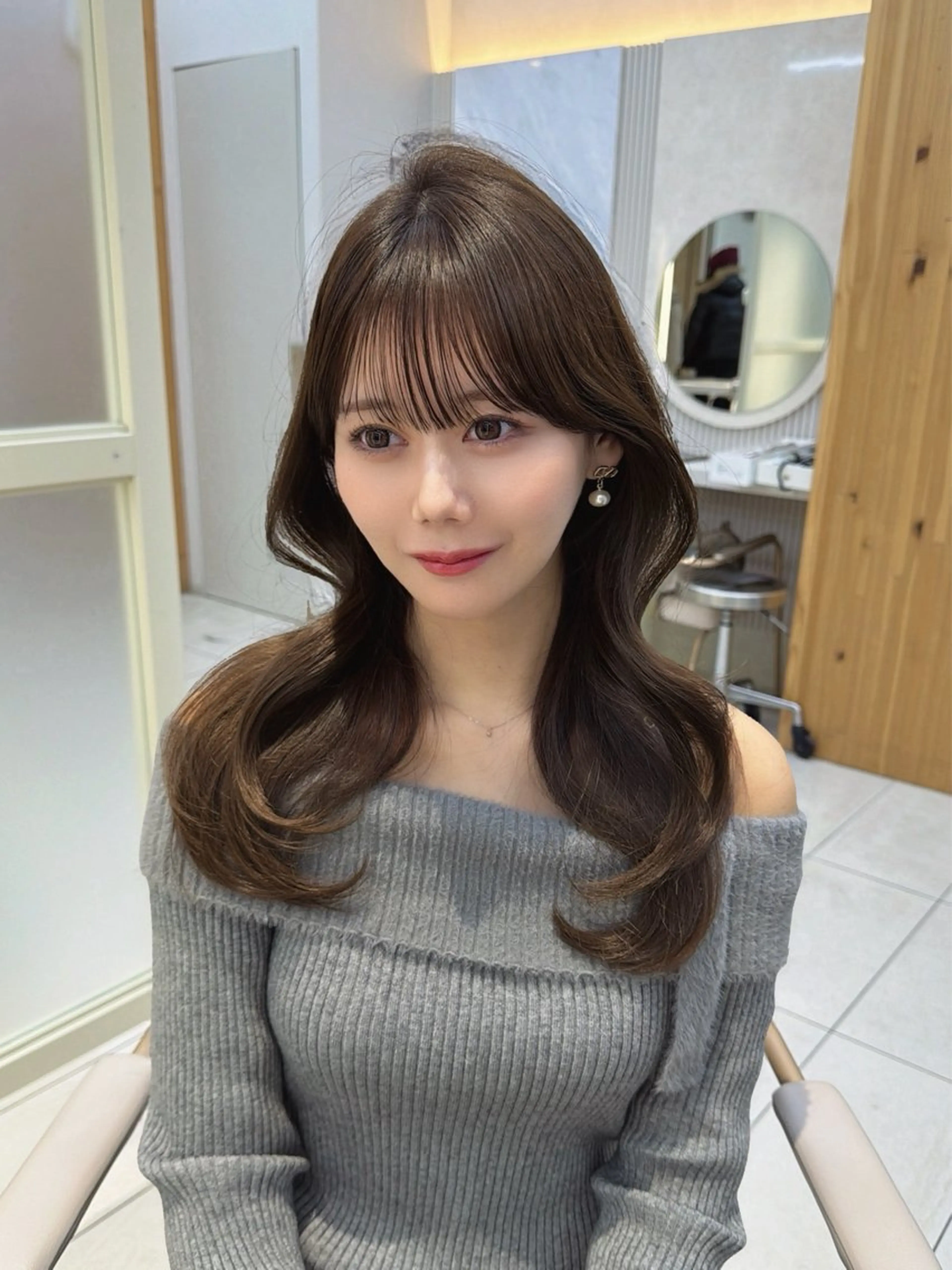 セミロング カット ヘアカラー トリートメント 顔周り/透明感カラー /韓国ヘア/TAKUのヘアスタイル