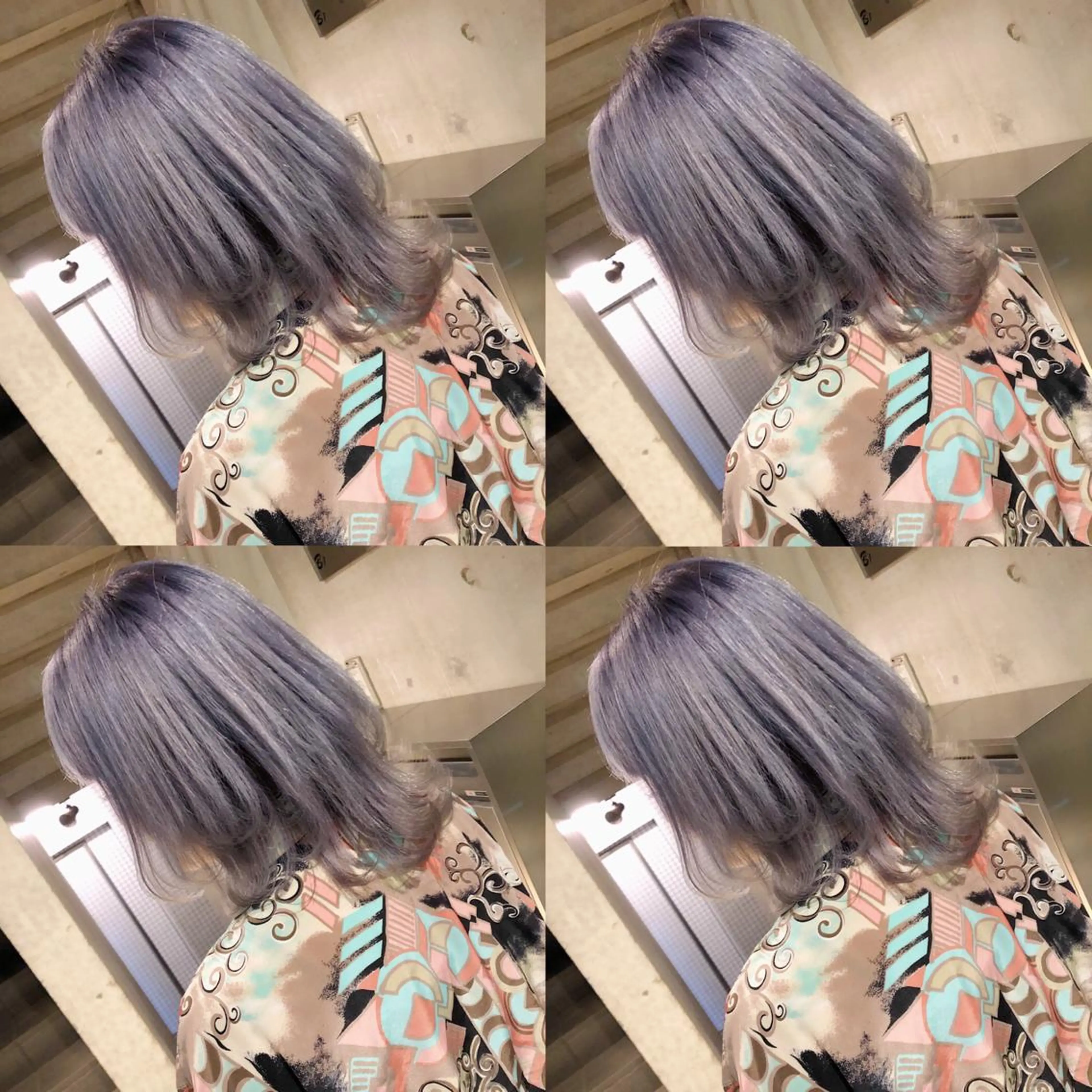 ミディアム カラー ヘアアレンジ メンズ キッズ カット ヘアカラー トリートメント 💟Chloe原宿店 🩶ハイトーンのヘアスタイル