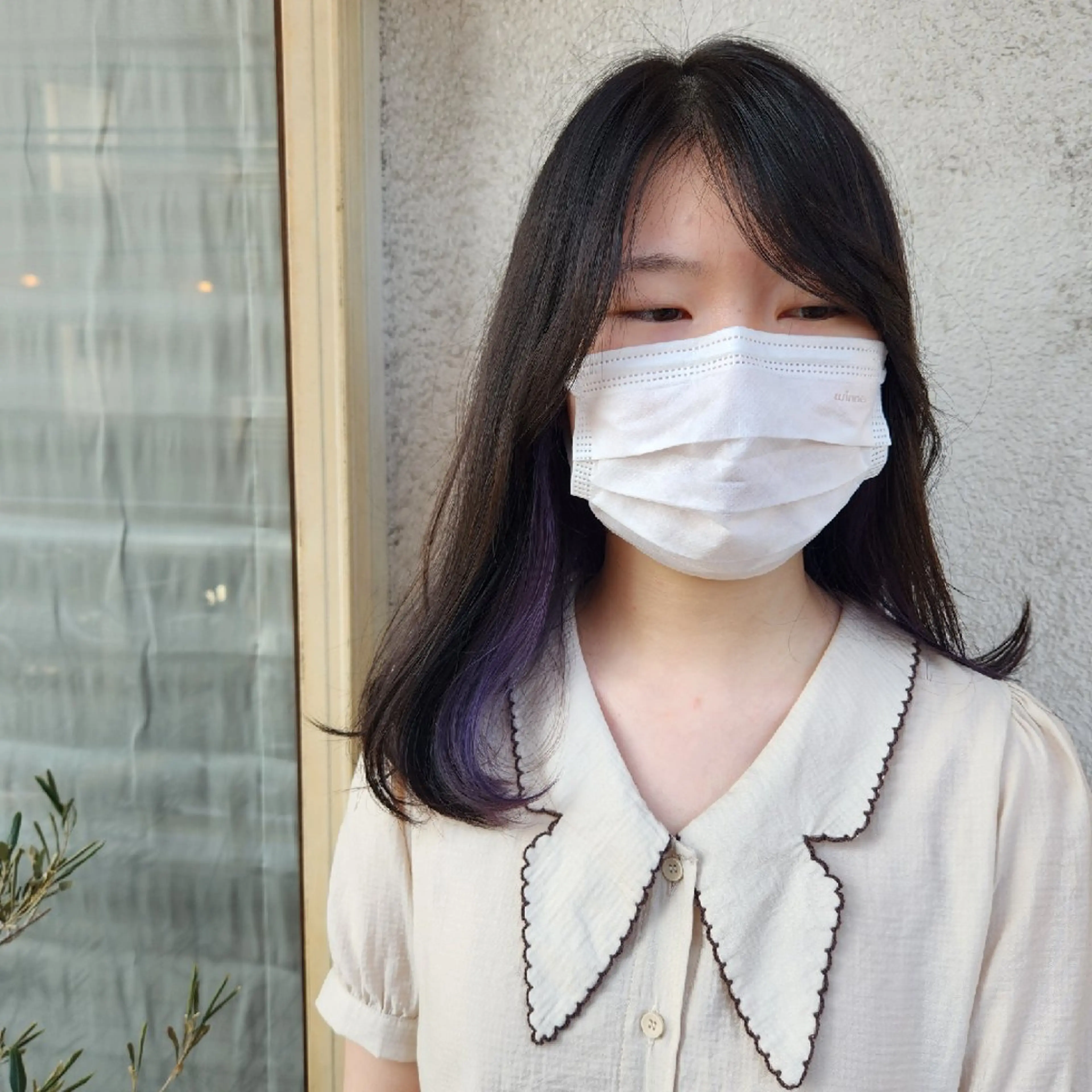 ミディアム カラー ブリーチ パープルカラー ヘアカラー Hazumi Ayanoのヘアスタイル