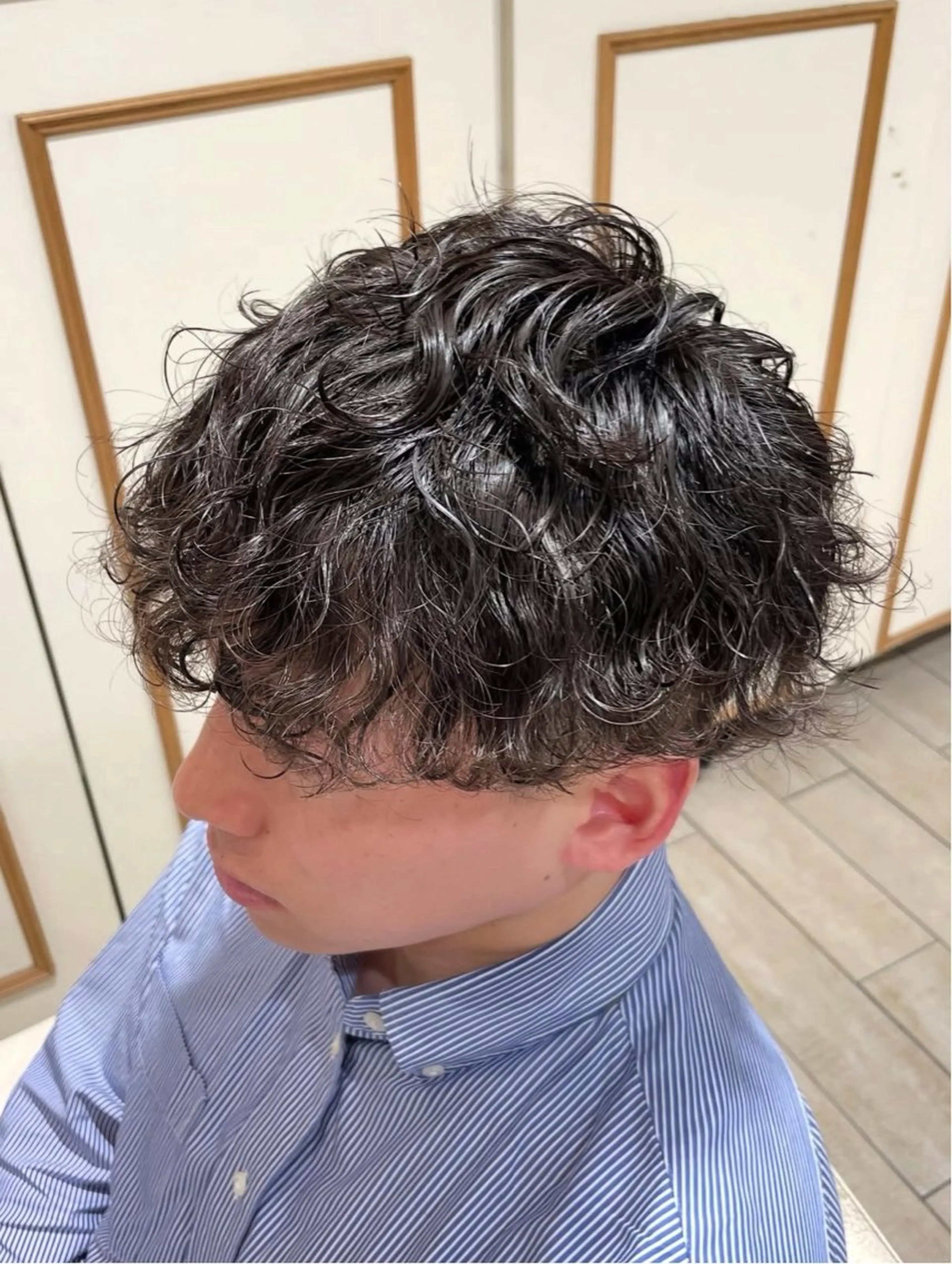 ショート パーマ メンズ カット パーマ 🐝メンズハイライト …Rioのヘアスタイル