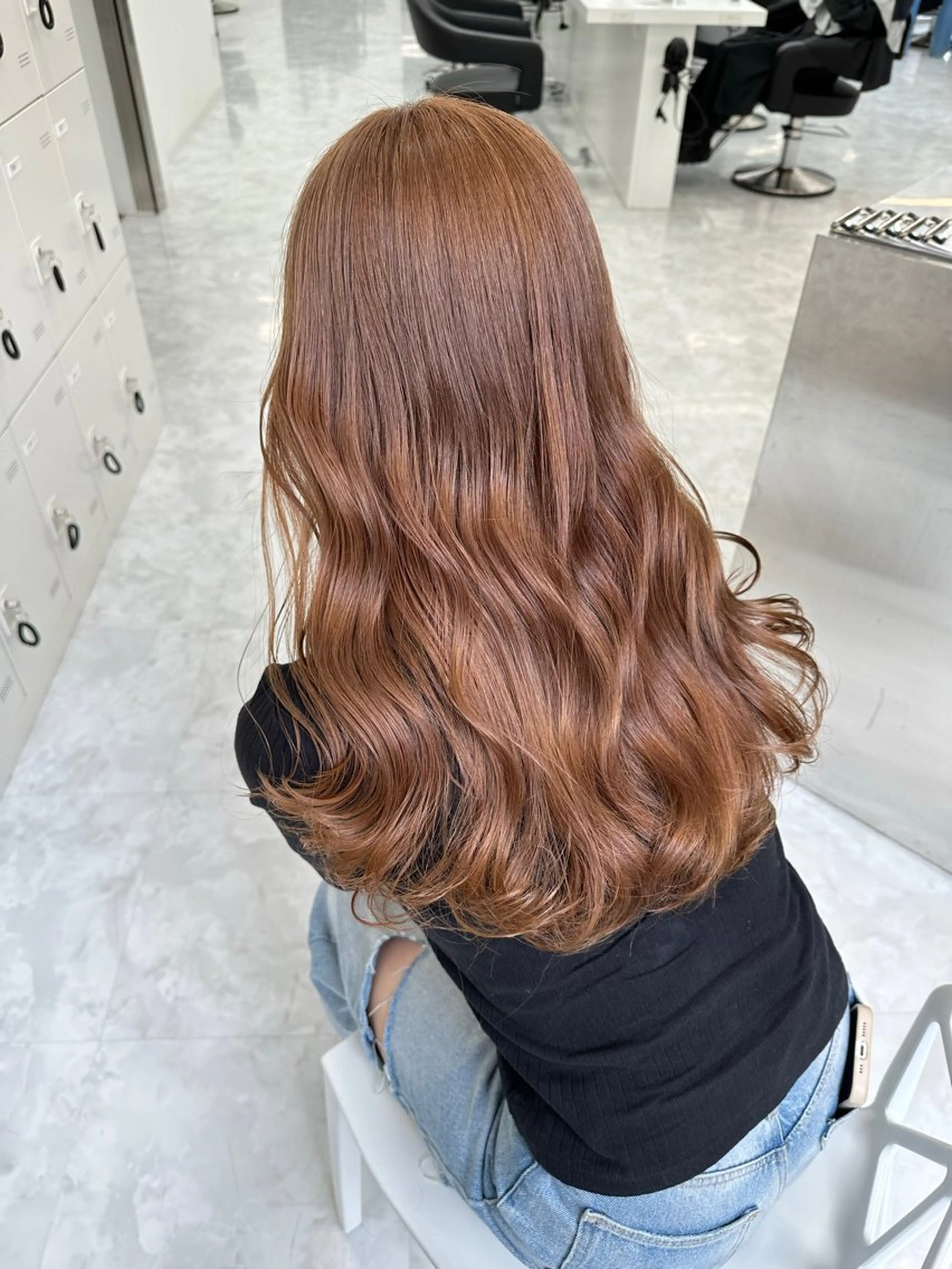 ロング カラー ヘアカラー トリートメント ヘッドスパ ヘアセット ダブルカラー 韓国レイヤーKYONのヘアスタイル