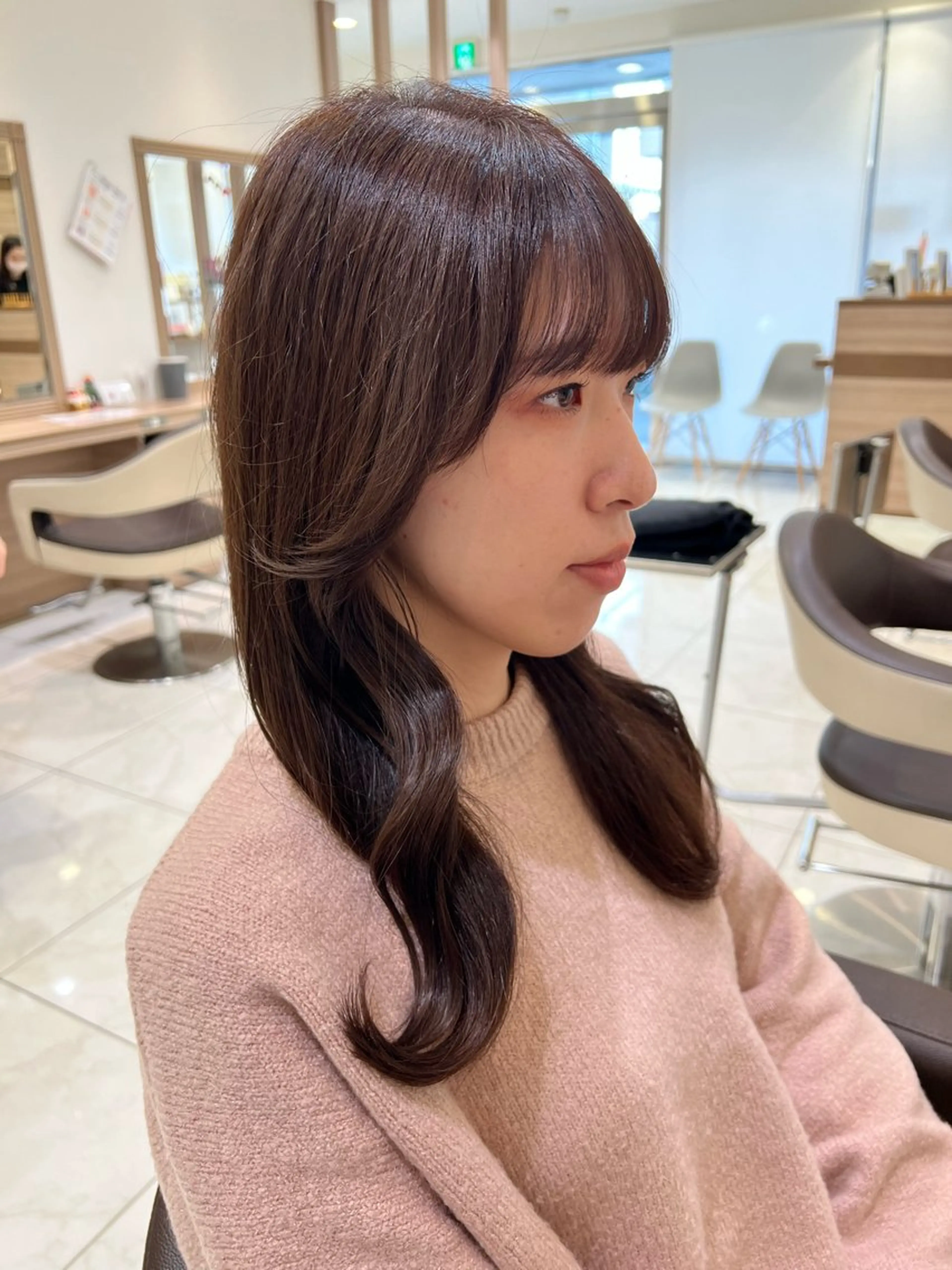 セミロング カラー カット ヘアカラー 顔周り/韓国レイヤー junkaのヘアスタイル