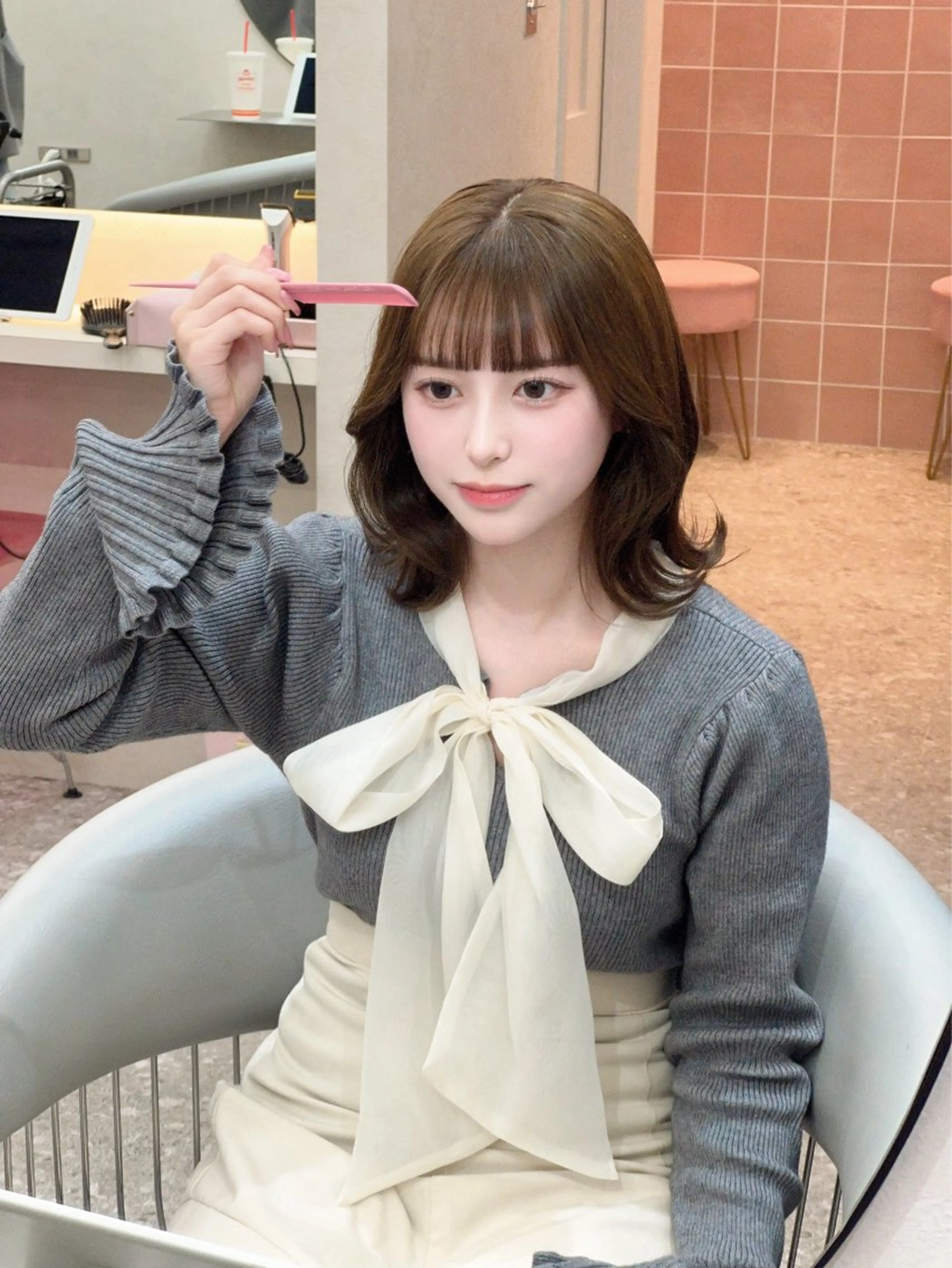 【🍨ブリーチオンカラー🍨】ケアブリーチでダメージレス🪄︎︎透明感カラー🩰カット・1stepTR付き👱🏻‍♀️の写真