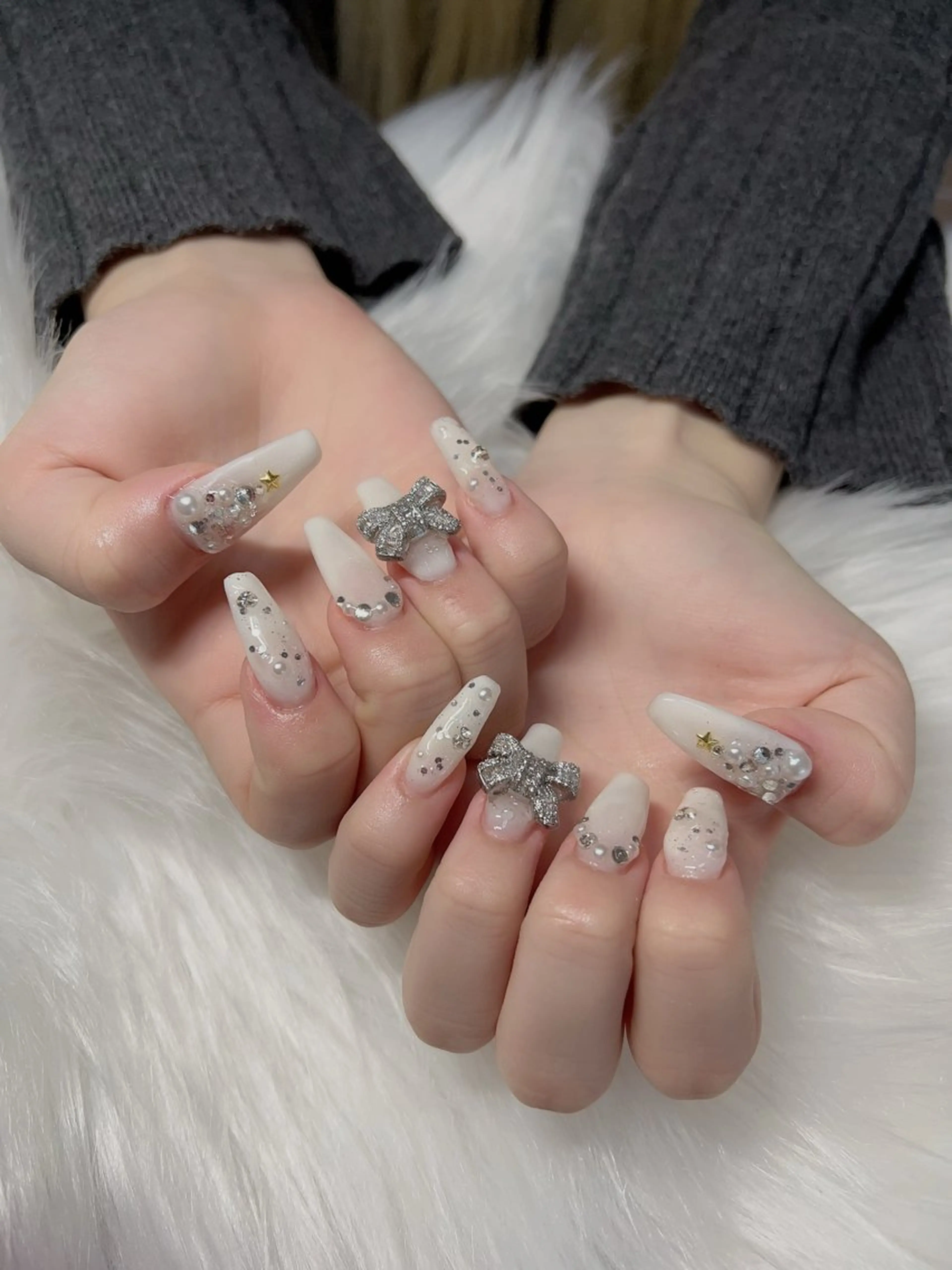 ロング ハンドネイル ハンドケア 💜MIYA nail川崎店のネイルデザイン