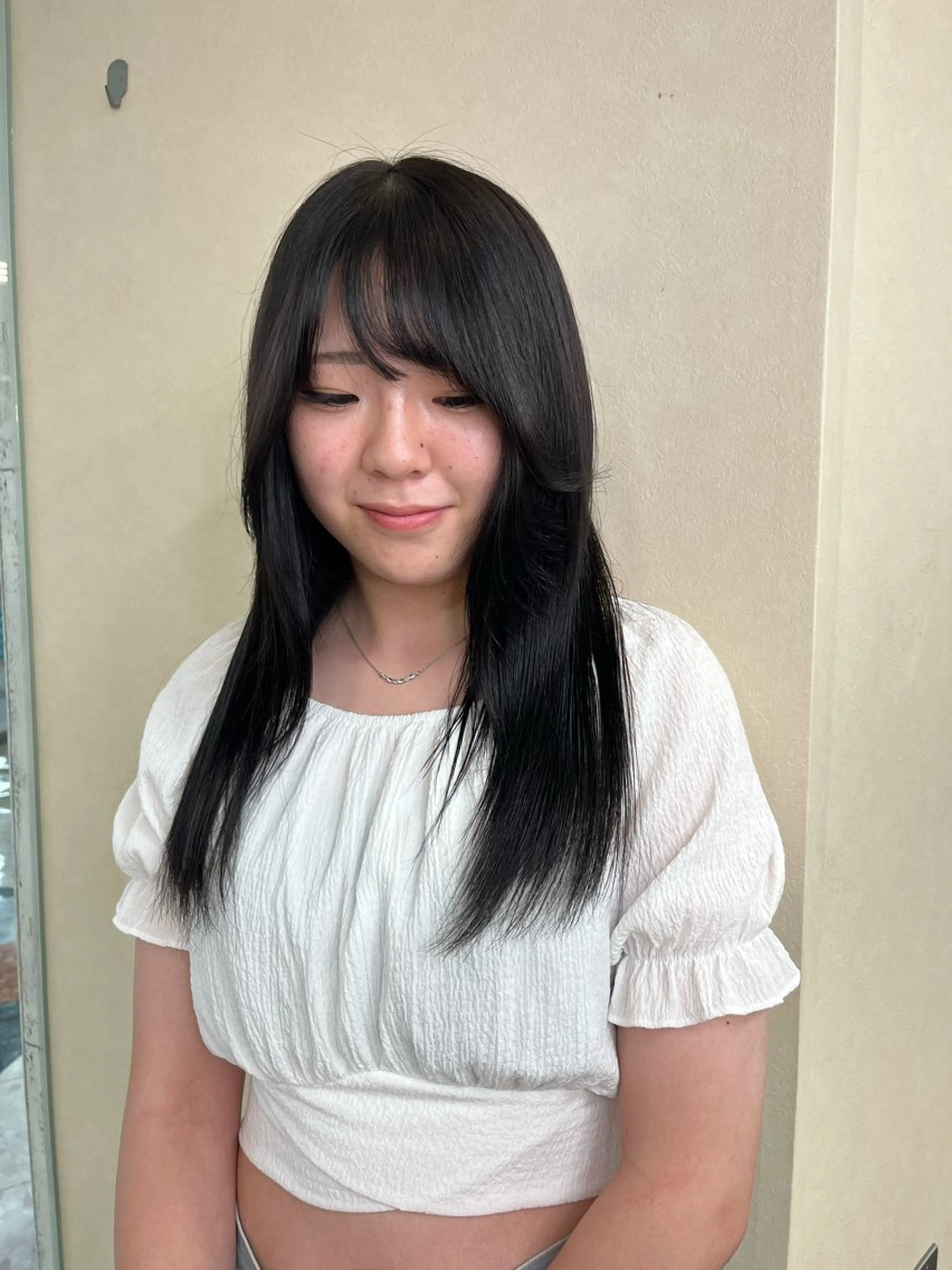 ロング カラー 黒髪 ブルーカラー ブルーブラック 透明感カラー 似合わせ/美髪カラー /カンナのヘアスタイル