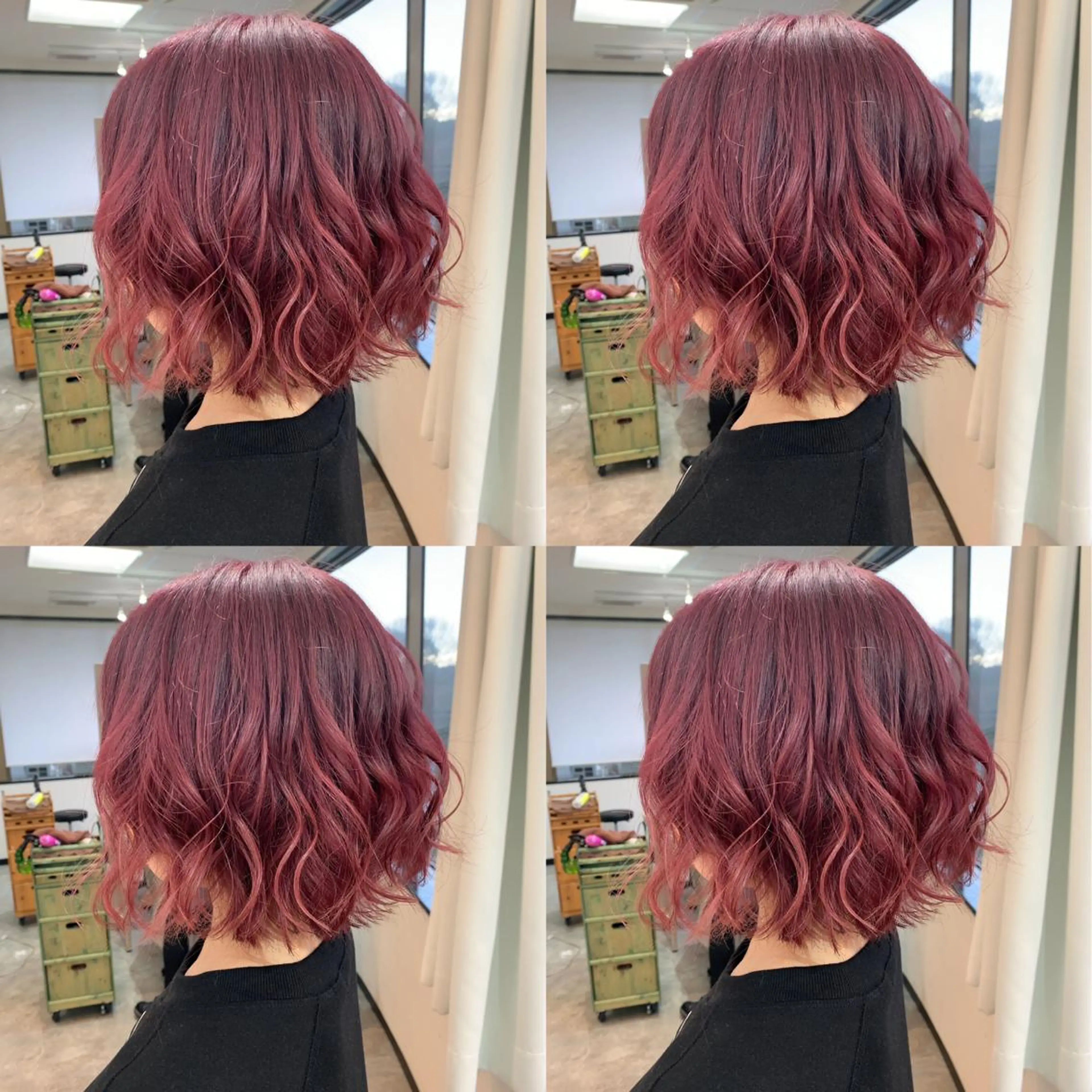 ミディアム カラー ブリーチ カシス ハイトーンカラー ピンクカラー トリートメント /カラー/NAOKIのヘアスタイル