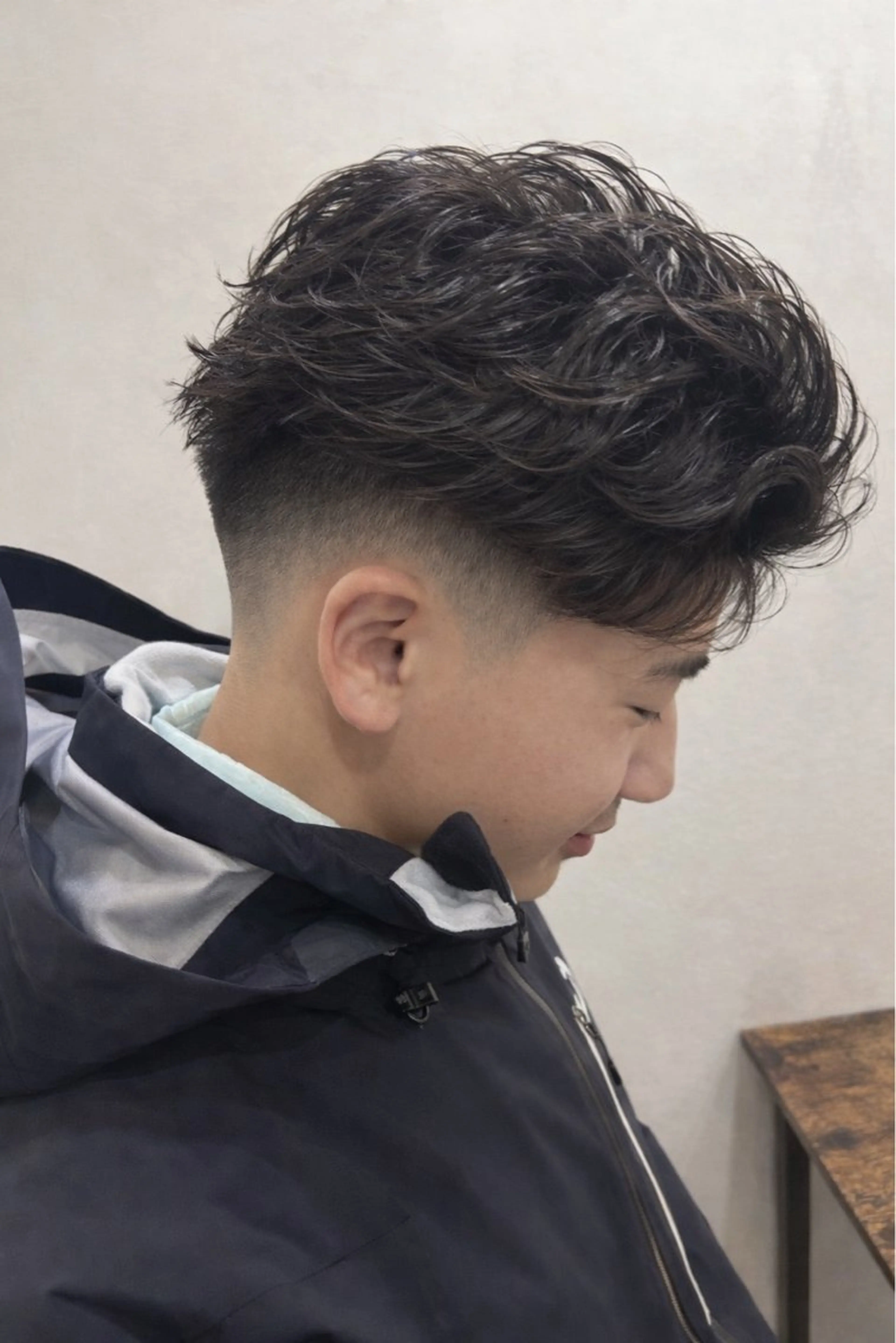 ショート パーマ メンズ フェードカット フェザーパーマ メンズパーマ カット パーマ ＆g share salon_アンジーシェアサロン仙台所属・【メンズパーマ特化】 リュウのヘアスタイル