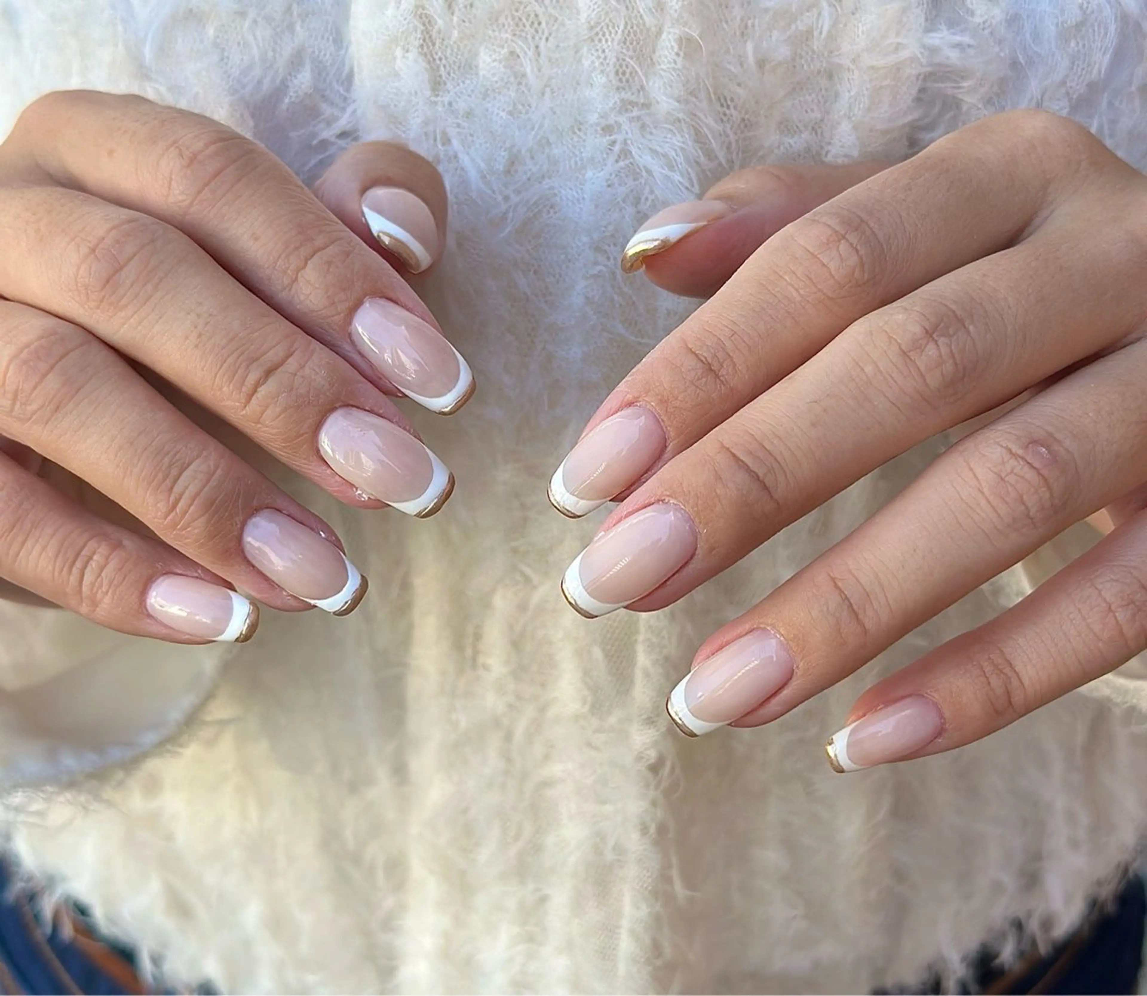 ネイル フレンチネイル ミラーネイル Relais 綾香のネイルデザイン