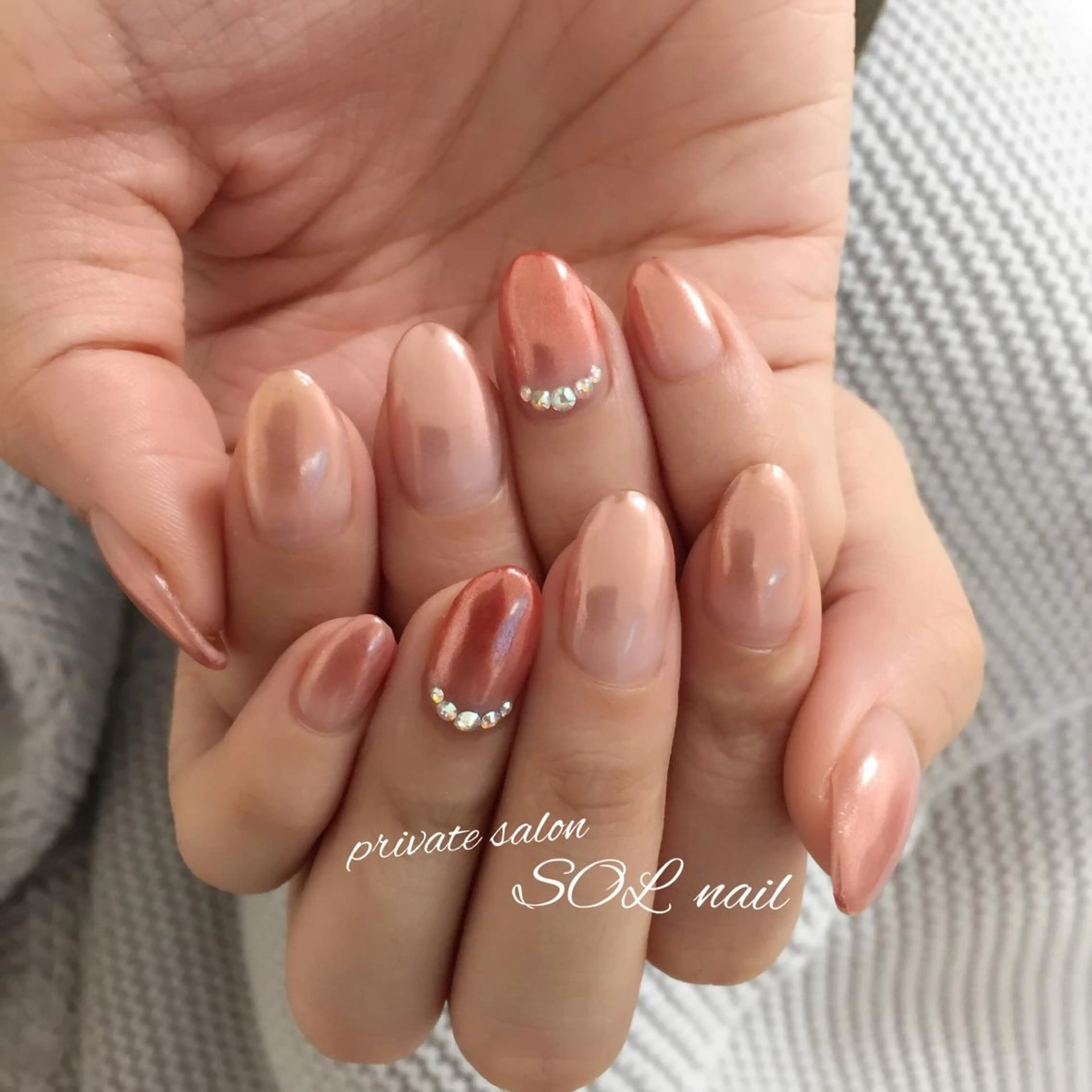 ネイル ミラーネイル ハンドネイル SOL NAILのネイルデザイン