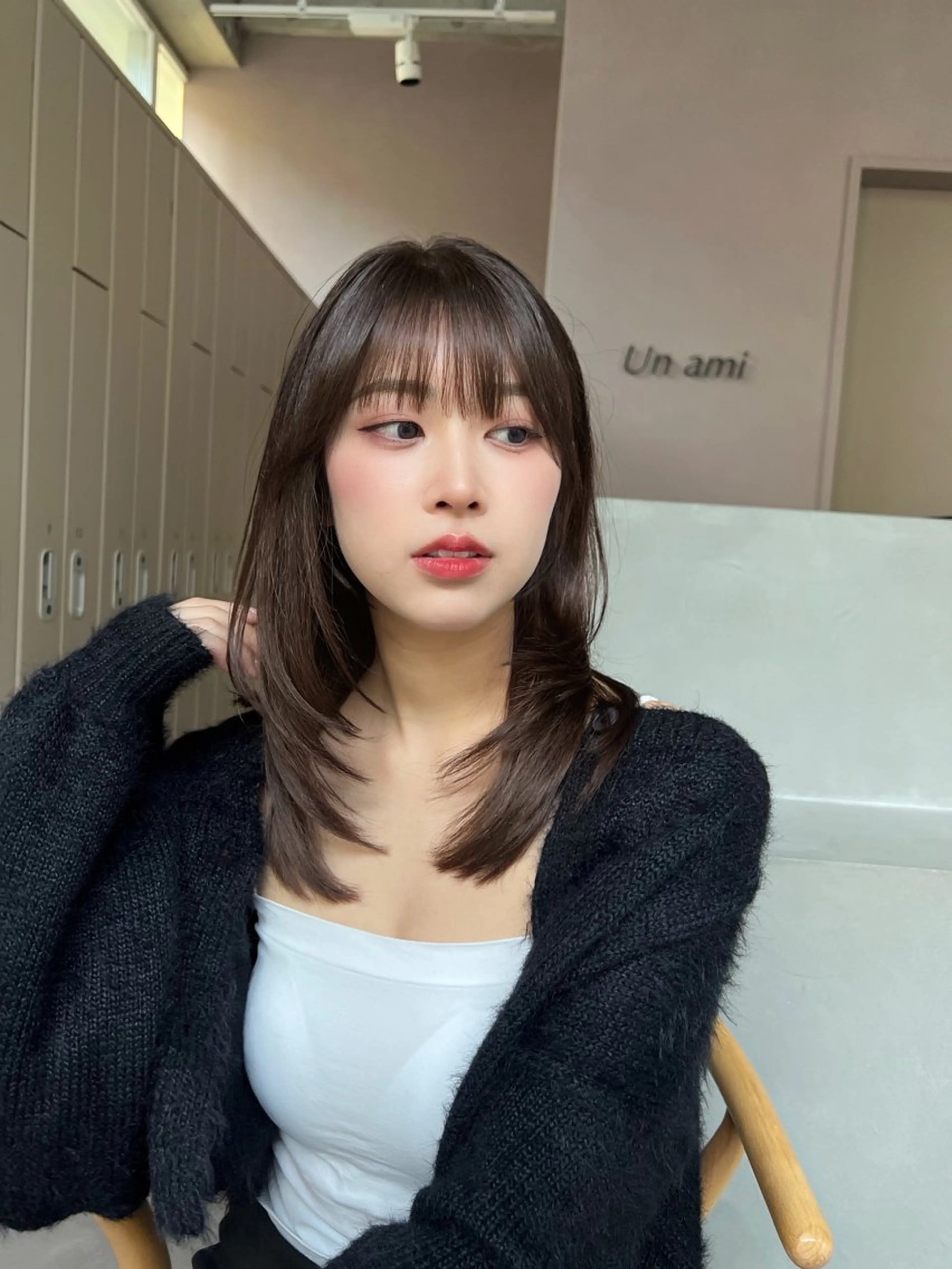 ミディアム 髪質改善 縮毛矯正 レイヤーカット/ くびれヘア佐藤大空のヘアスタイル