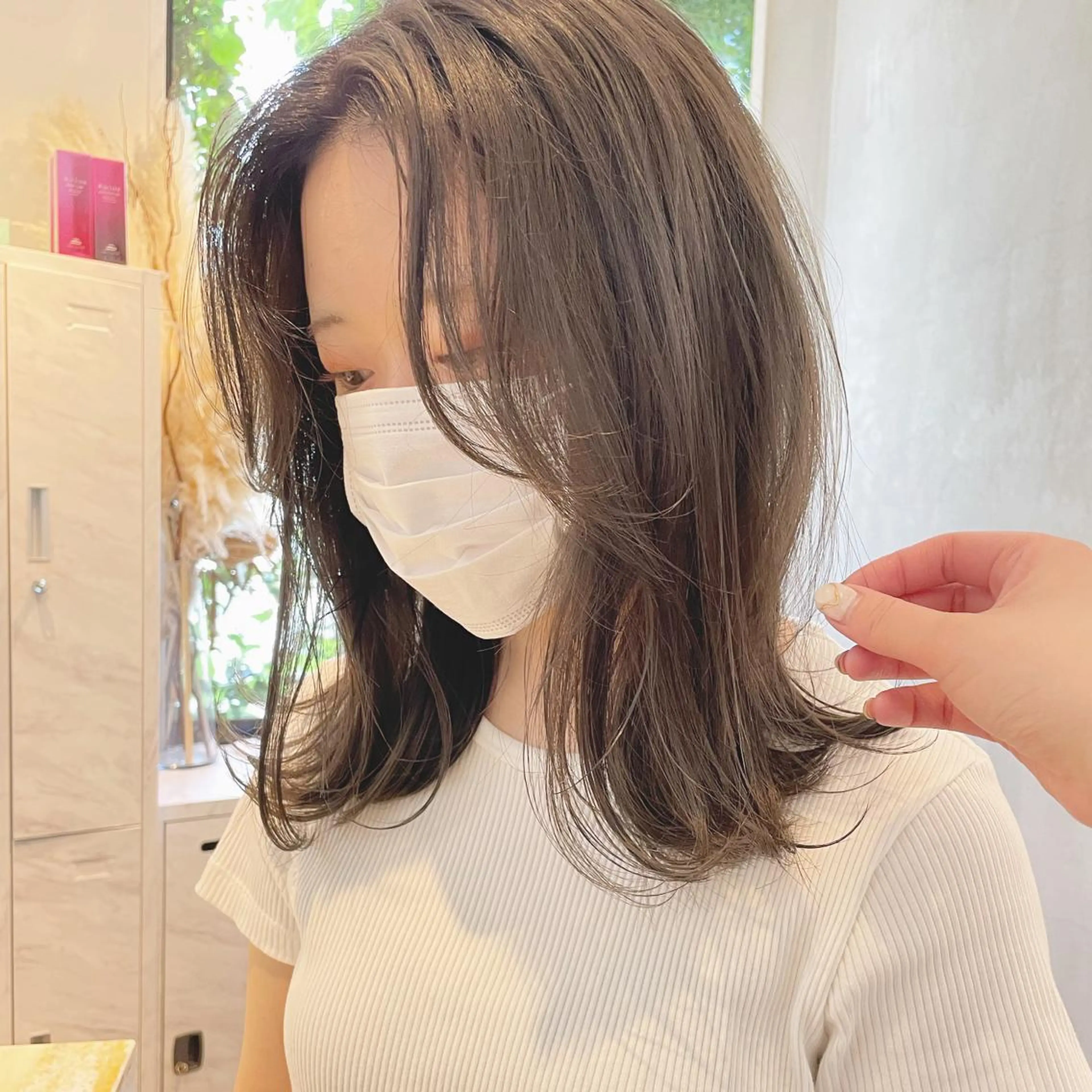ミディアム カラー ブリーチ グレージュ ブリーチなしカラー 🫧透明感ヘア🫧 🧸竹花　彩希🧸のヘアスタイル