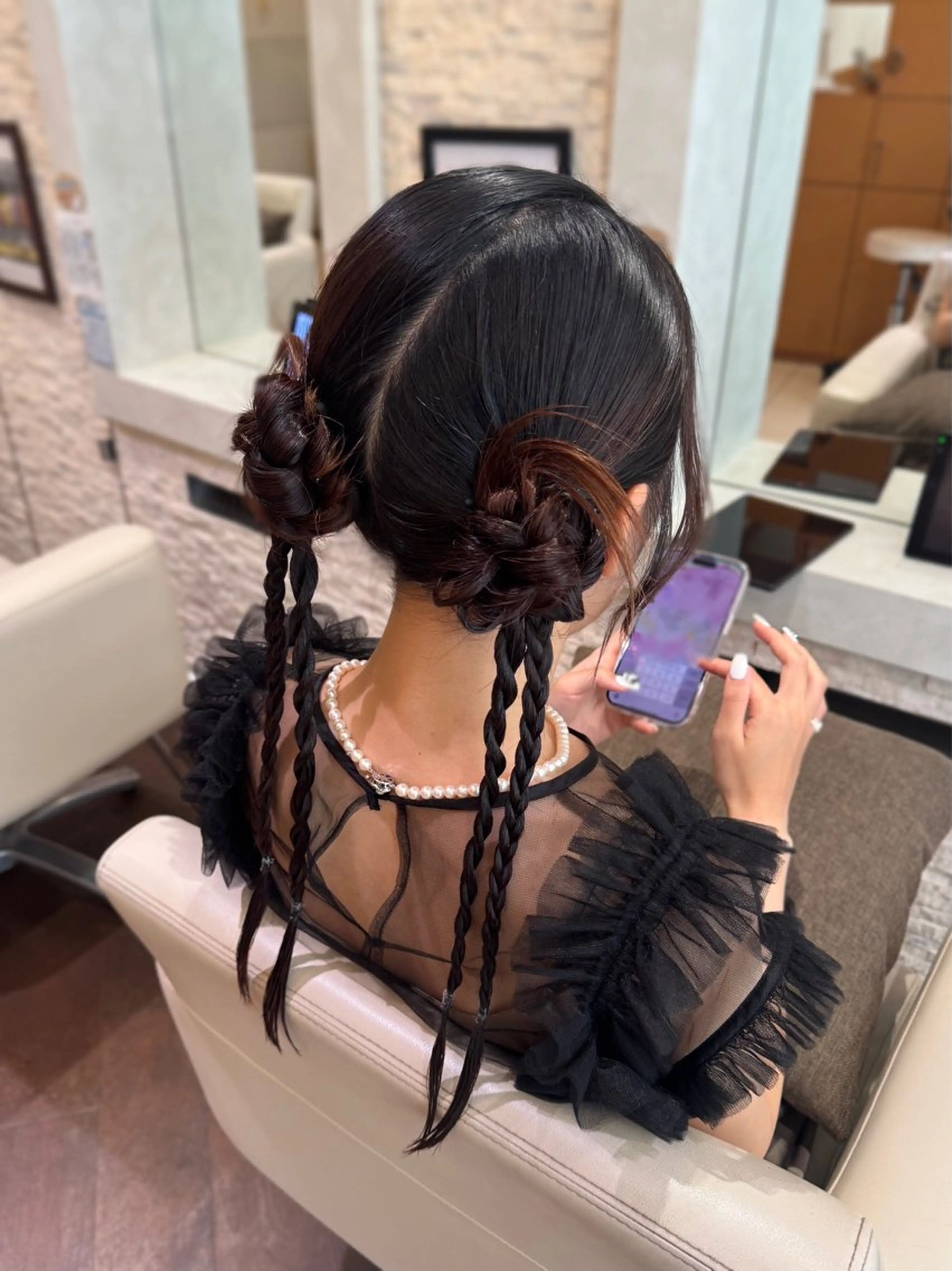 ヘアアレンジ お団子ヘア ヘアセット 本多 美羽のヘアスタイル