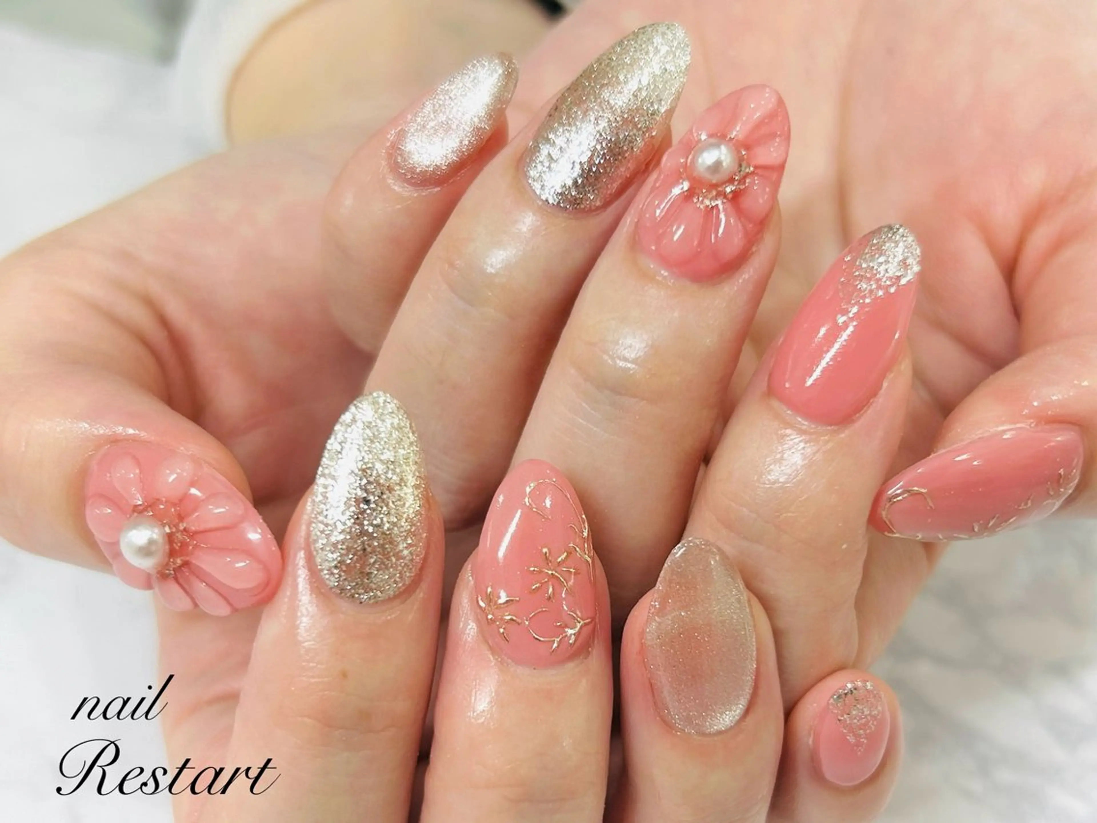セミロング ハンドネイル nail Restart所属・Restart YURIのネイルデザイン