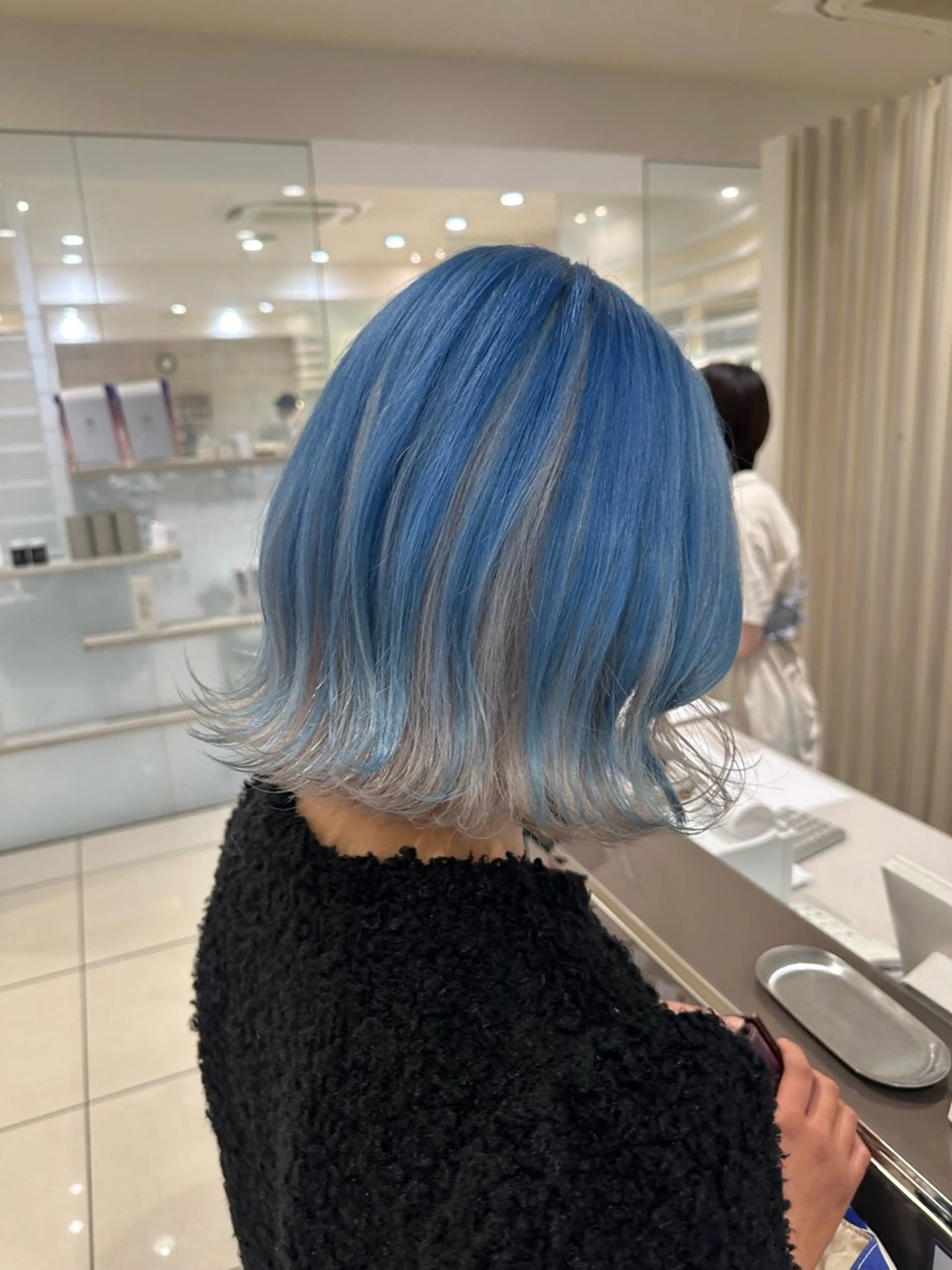 ミディアム カラー デザインカラー ヘアカラー トリートメント 韓国レイヤー/酸性 ストレート/髪質改善のヘアスタイル