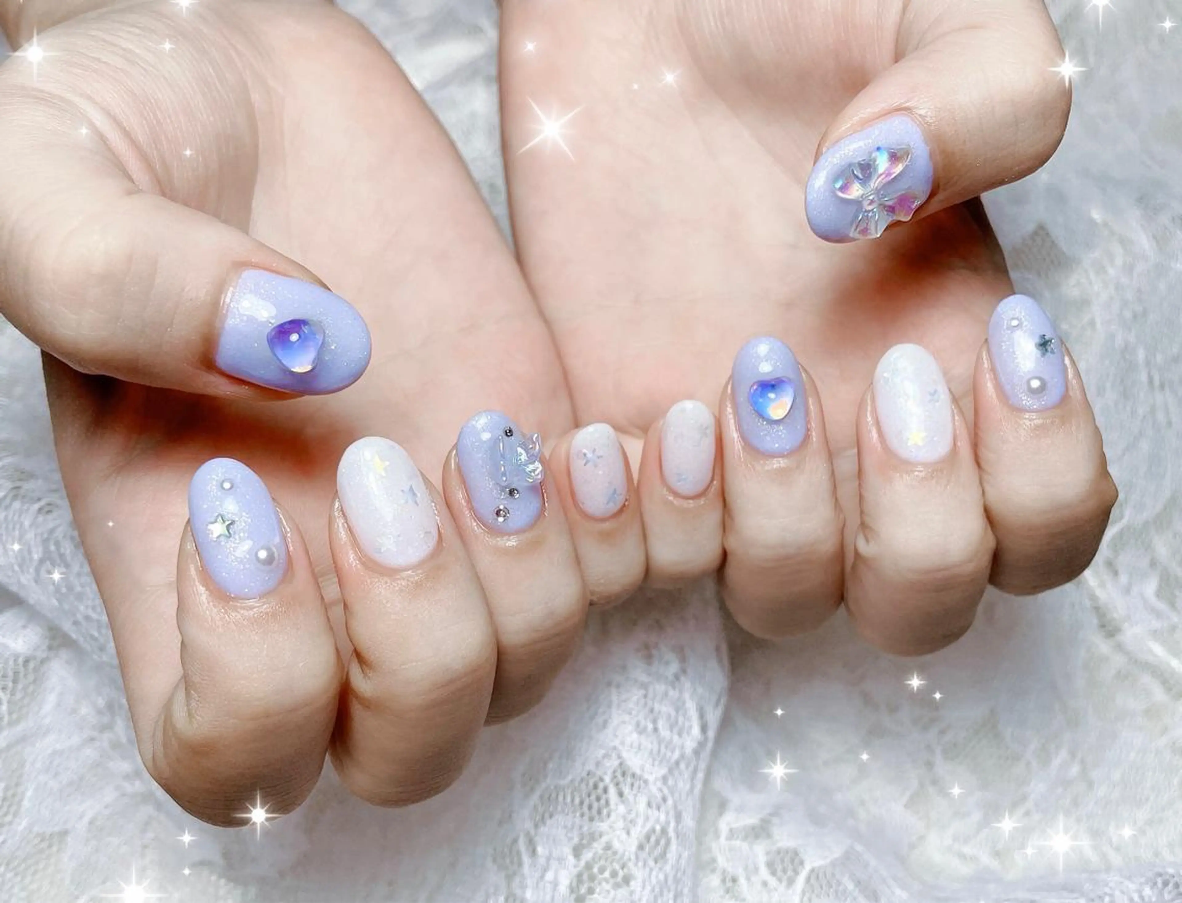ネイル オーロラネイル ハンドネイル FLARE NAIL フレアネイルのネイルデザイン