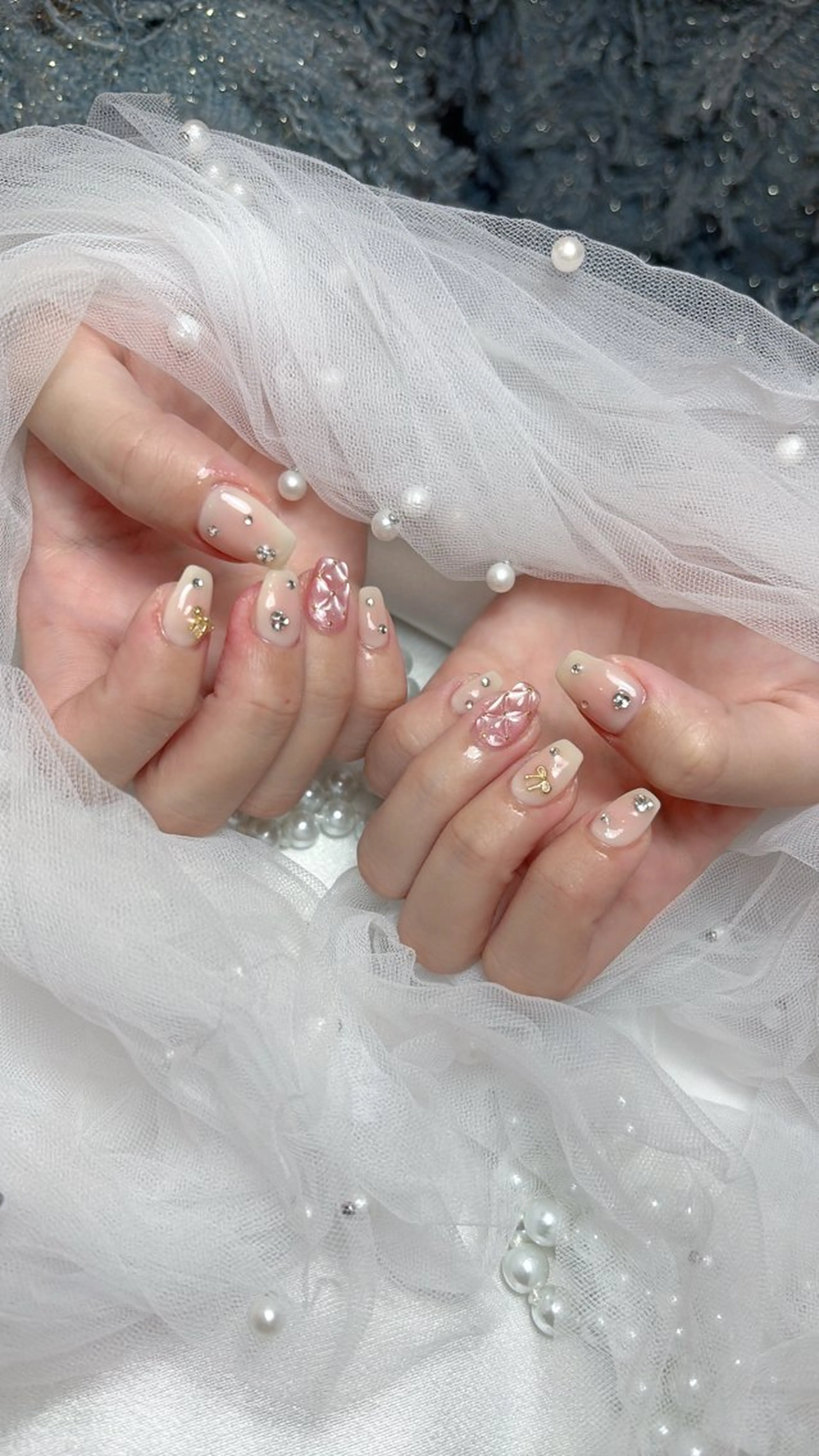 ネイル フットネイル フレンチネイル ジェルネイル ガーリー グラデーション ハンドネイル D.d Nail Moeのネイルデザイン
