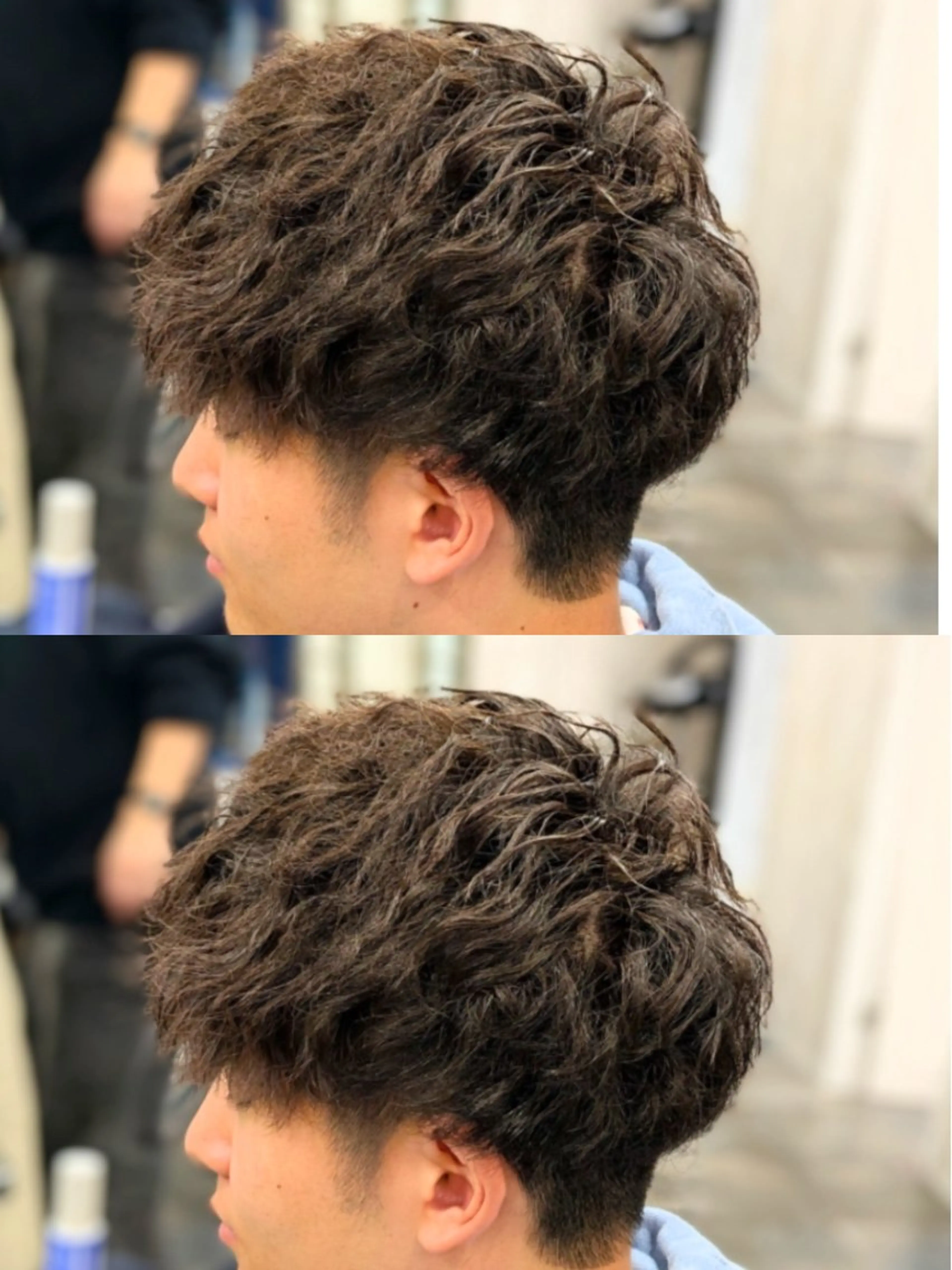 メンズ パーマ アップバング センターパート フェードカット メンズ韓国風 韓国マッシュ カット パーマ トリートメント メンズパーマ/顔周り レイヤー店長えのもとのヘアスタイル