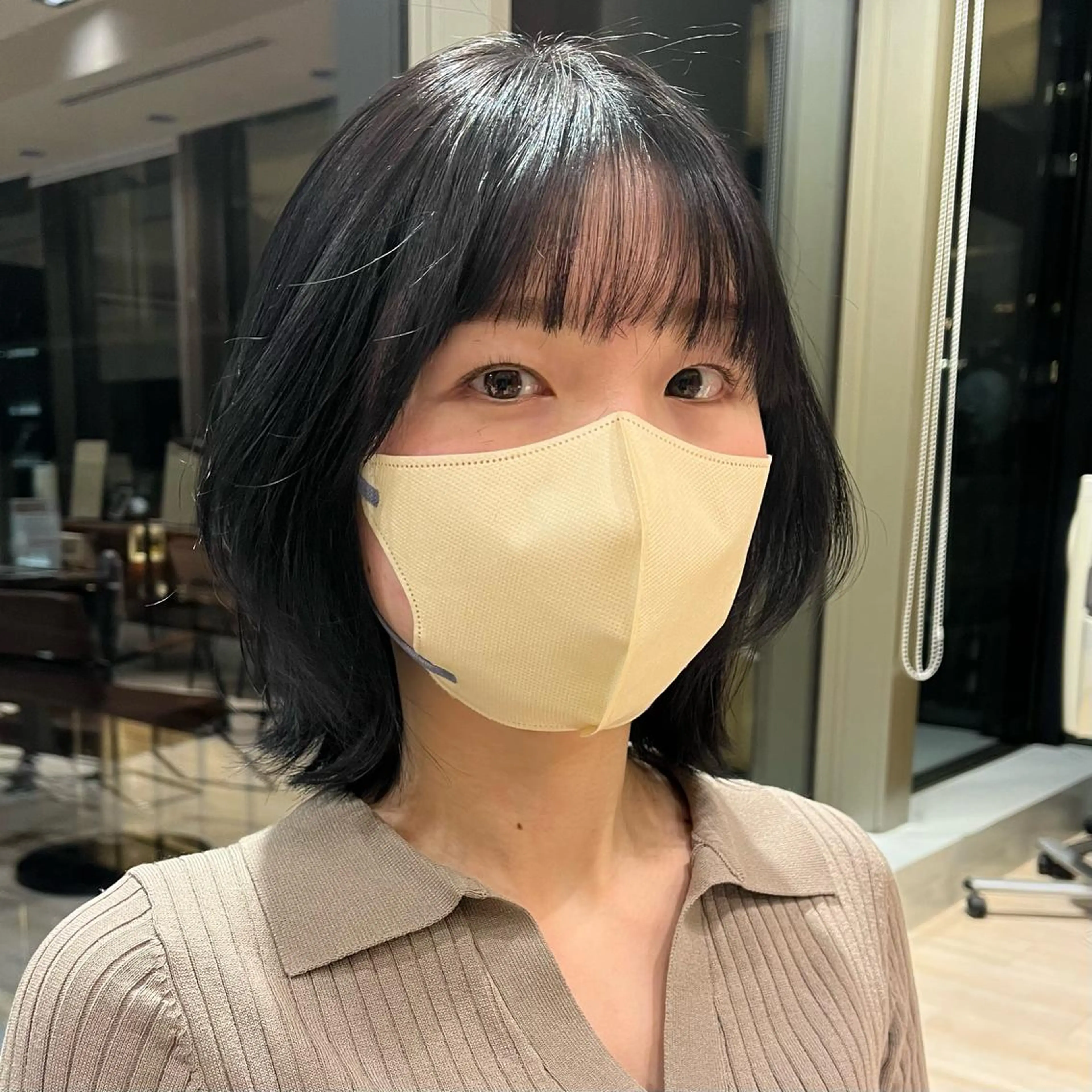 ミディアム カラー ボブレイヤー ボブ レイヤーカット Je suis heureuse Tres所属・早朝セット☀️ レイヤー/Momoのヘアスタイル