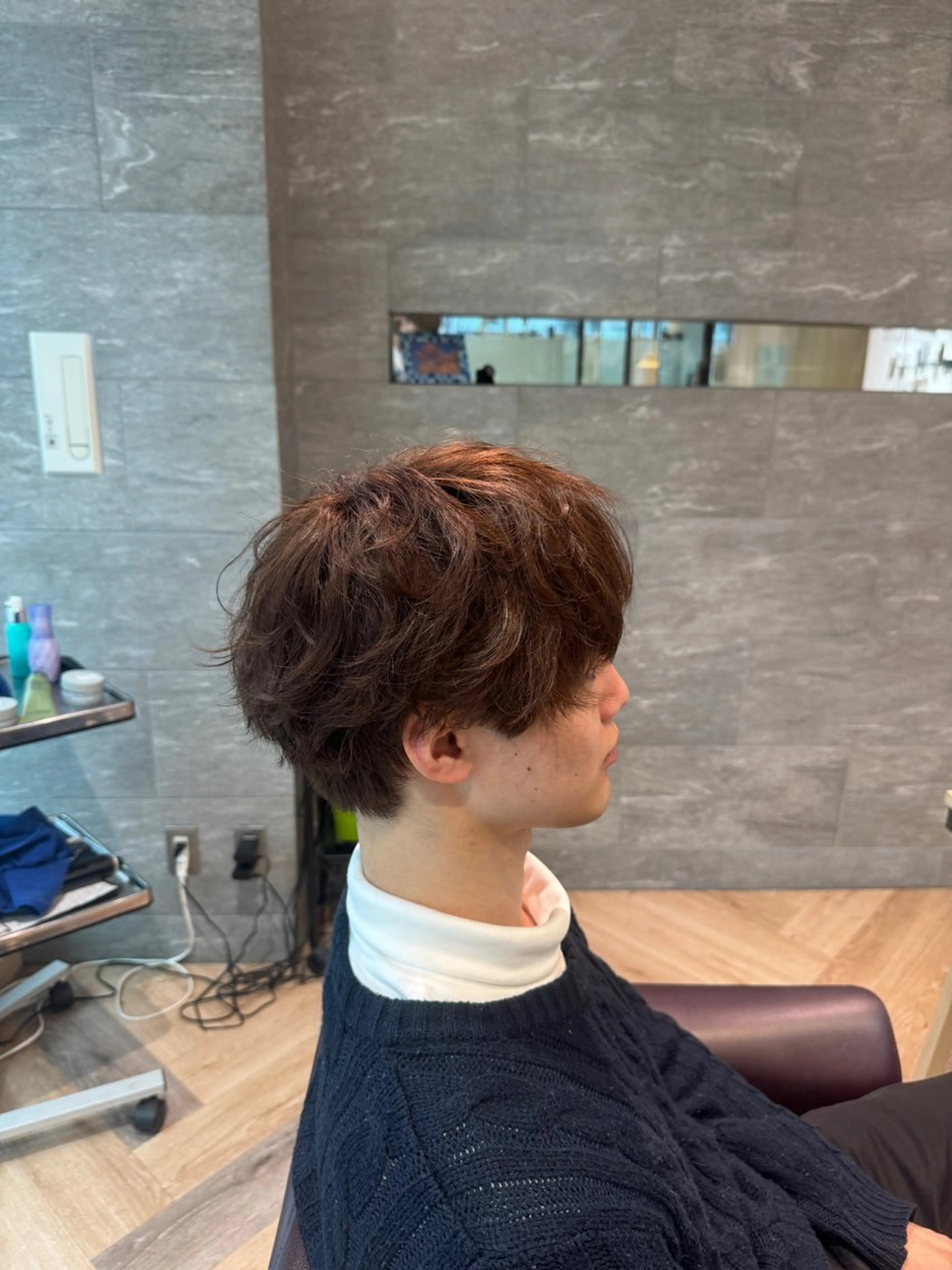 ショート カラー パーマ メンズ メンズ特化/ センターパート/八谷のヘアスタイル